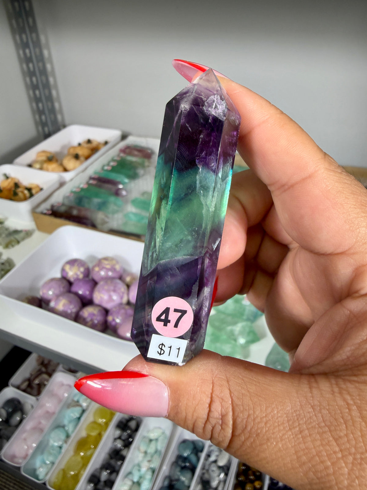 Gorgeous Rainbow Fluorite Tower | China | Opt 47