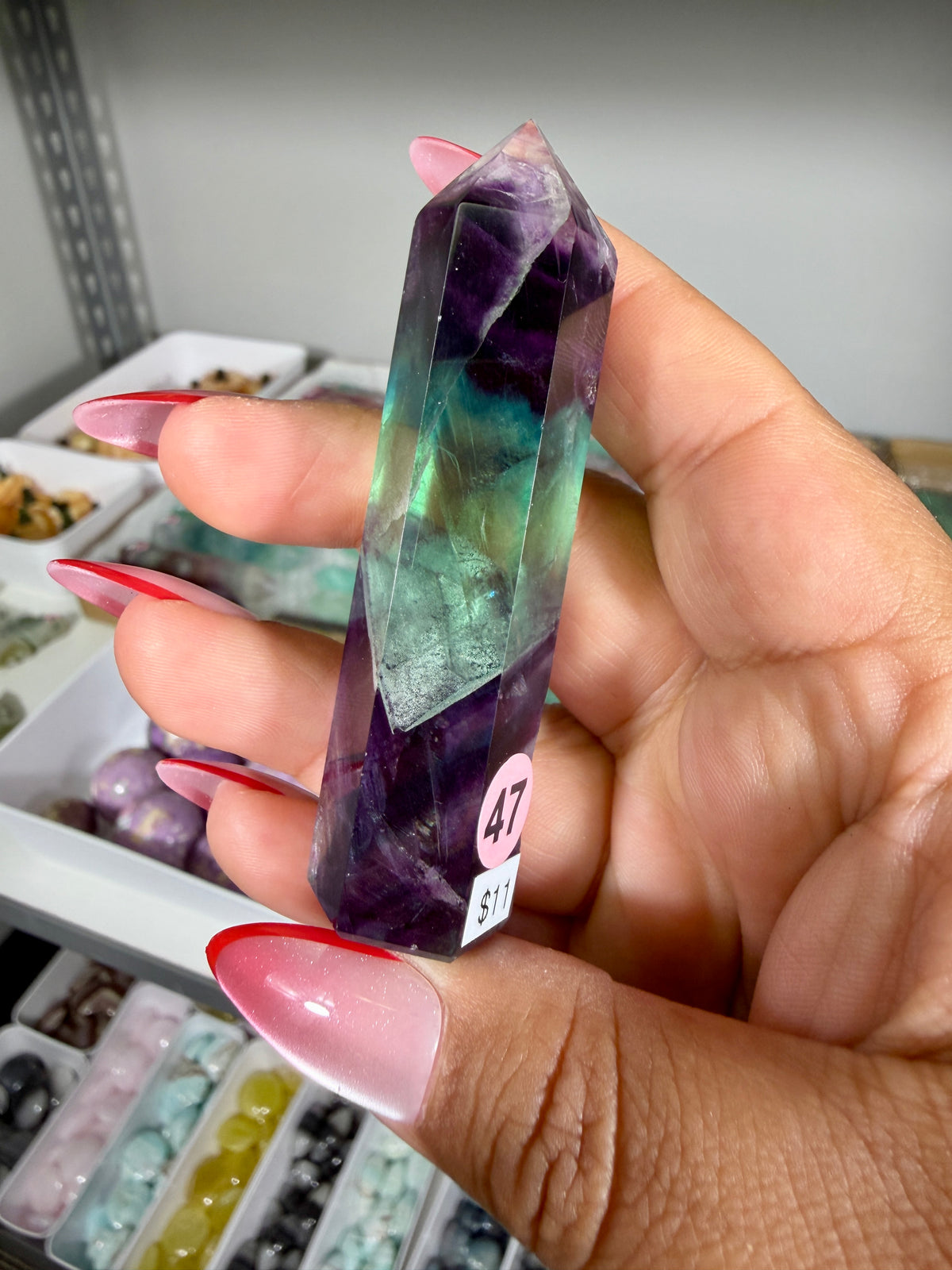 Gorgeous Rainbow Fluorite Tower | China | Opt 47