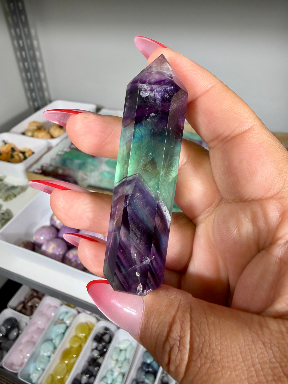 Gorgeous Rainbow Fluorite Tower | China | Opt 47