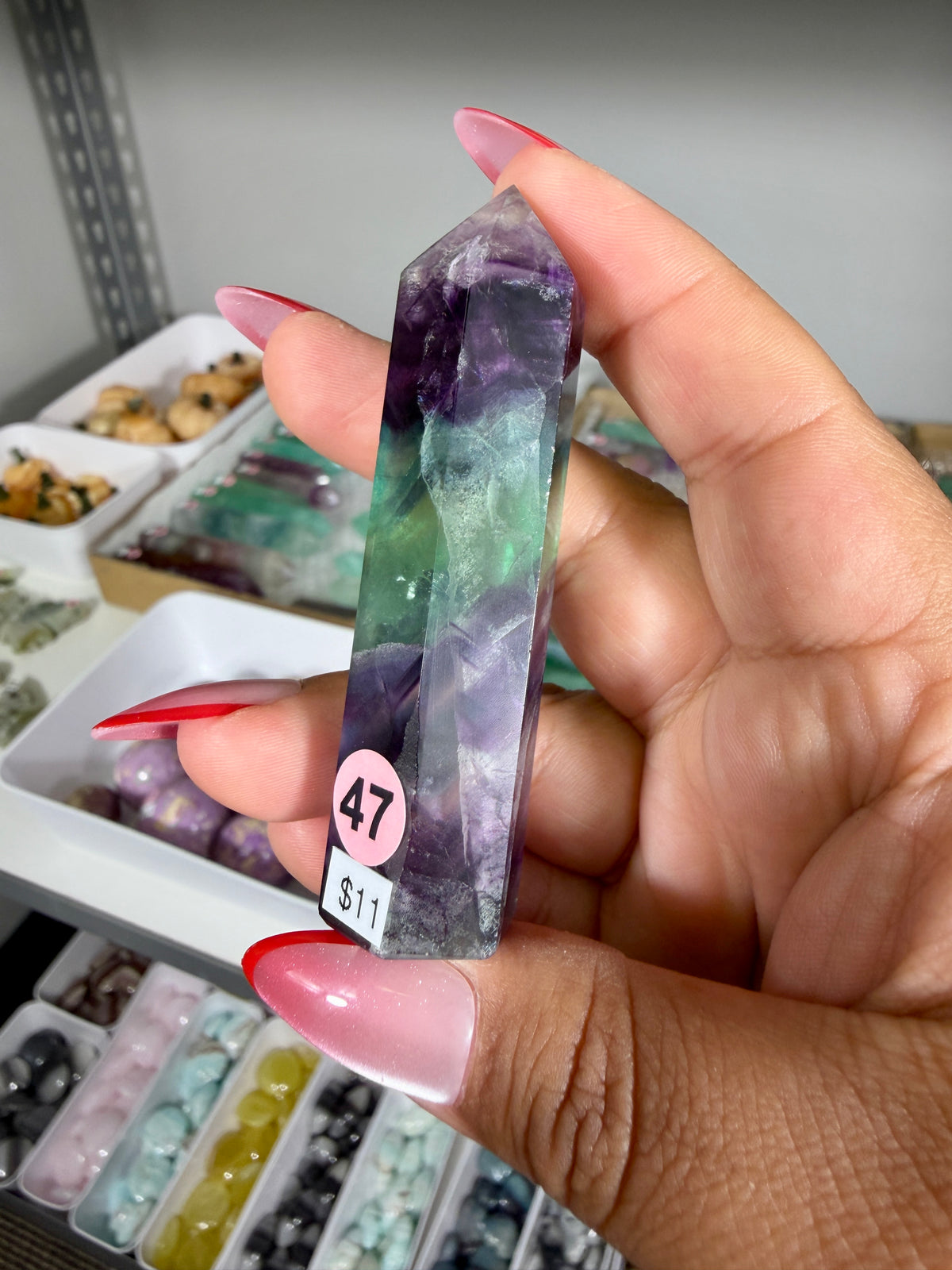 Gorgeous Rainbow Fluorite Tower | China | Opt 47