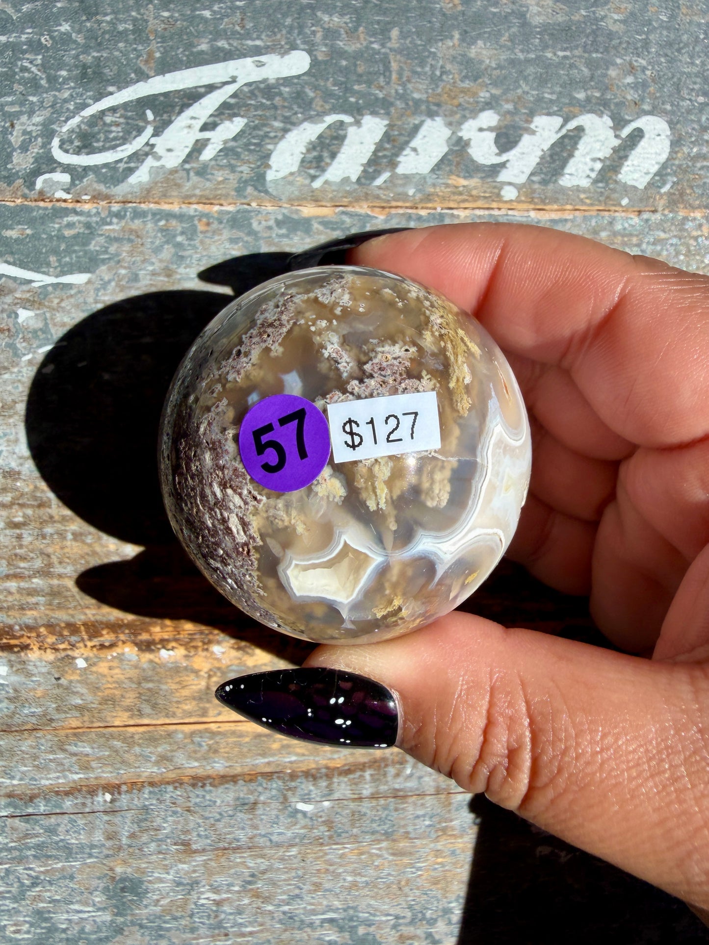 Gorgeous Scenic Moss Agate Sphere | Opt 57