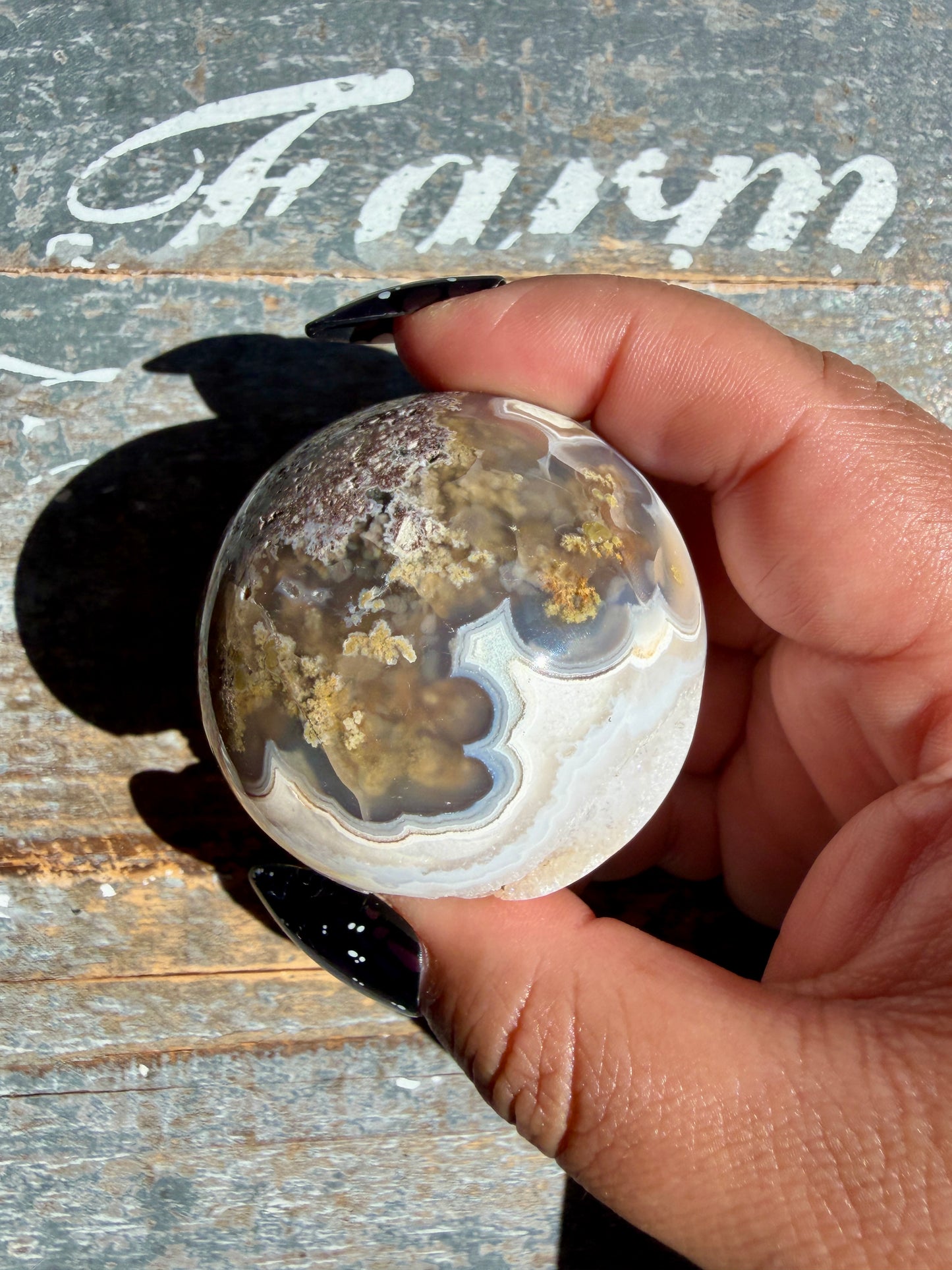 Gorgeous Scenic Moss Agate Sphere | Opt 57