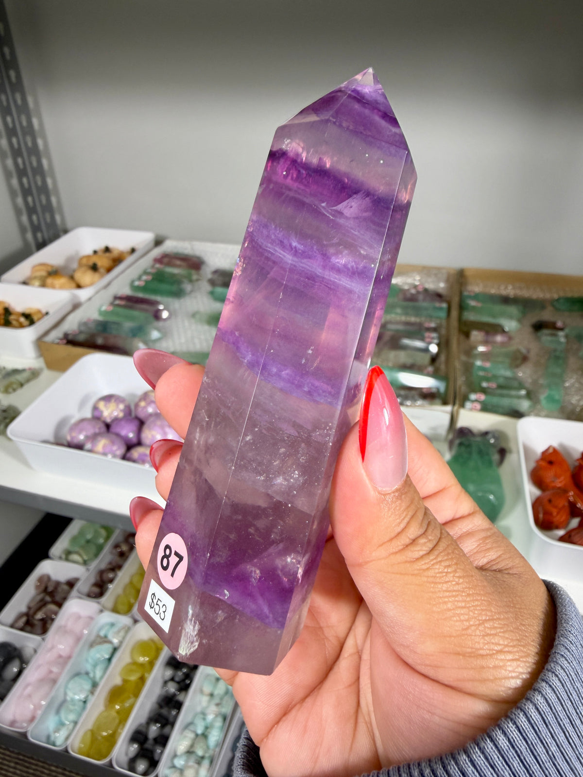 Gorgeous Rainbow Fluorite Tower | China | Opt 87