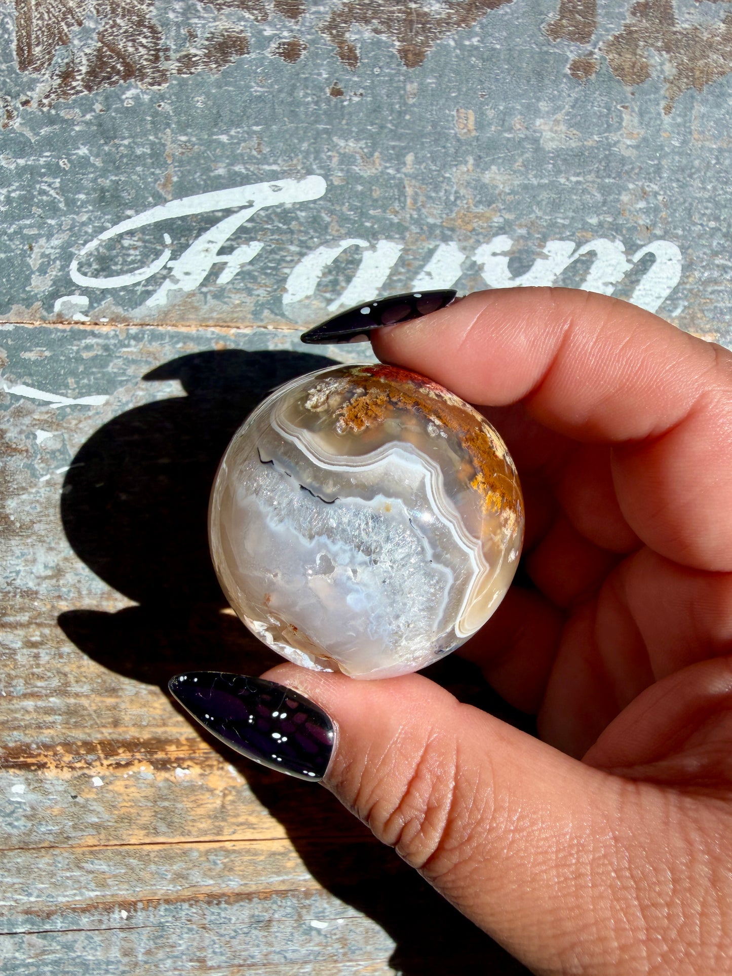 Gorgeous Scenic Moss Agate Sphere | Opt 53