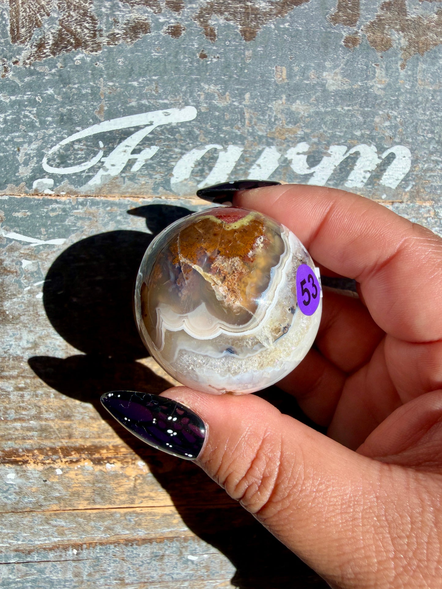 Gorgeous Scenic Moss Agate Sphere | Opt 53