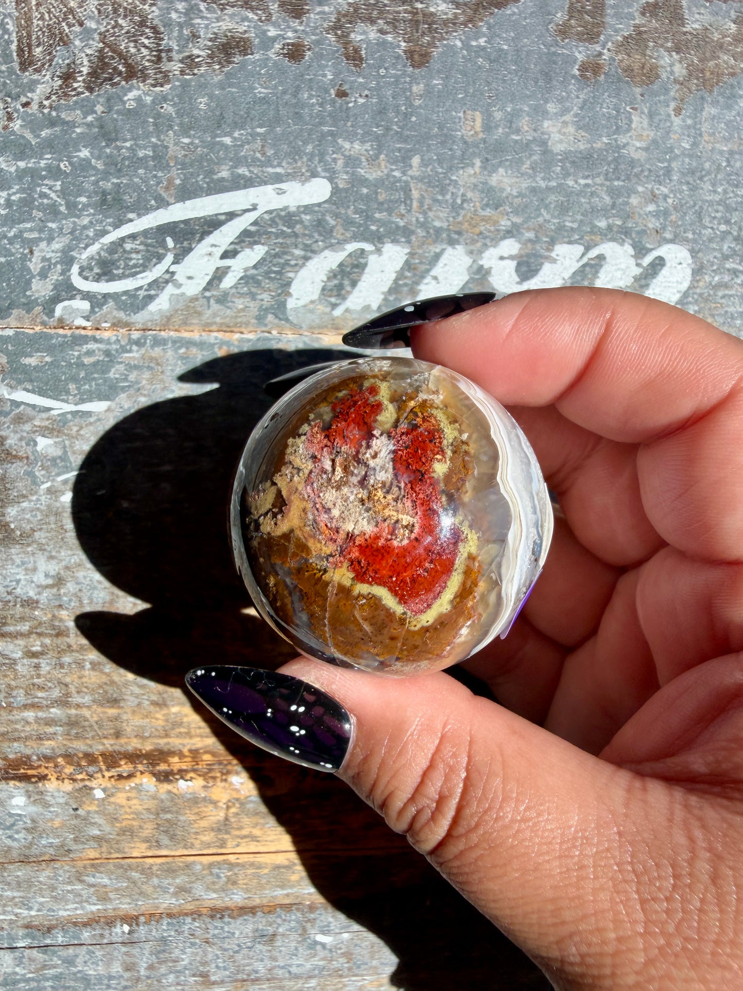 Gorgeous Scenic Moss Agate Sphere | Opt 53