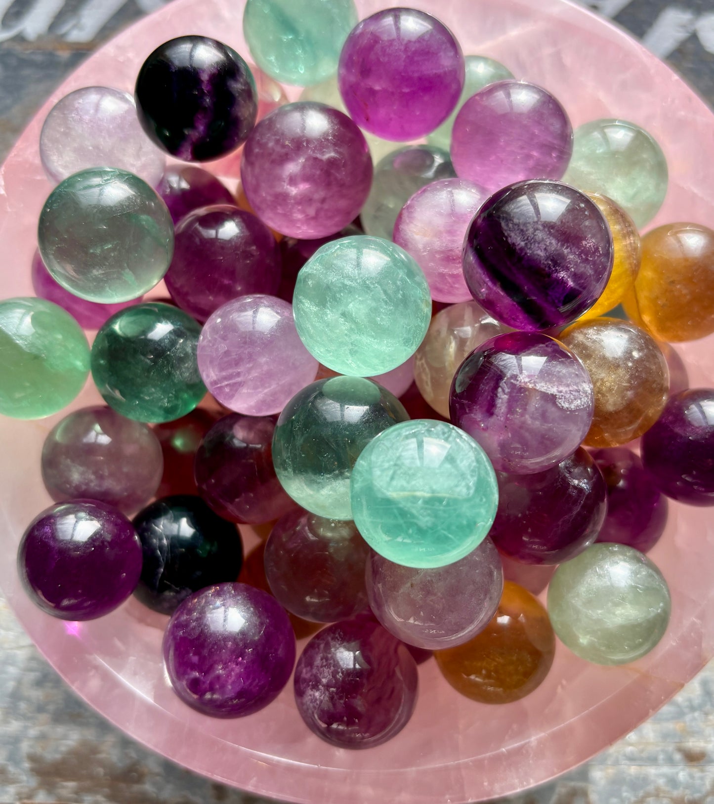 One (1) Rainbow Fluorite Mini Sphere - NO REQUESTS