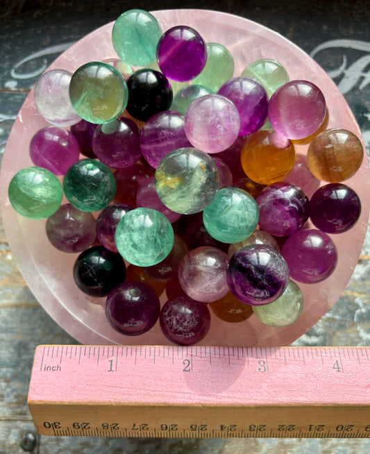 One (1) Rainbow Fluorite Mini Sphere - NO REQUESTS