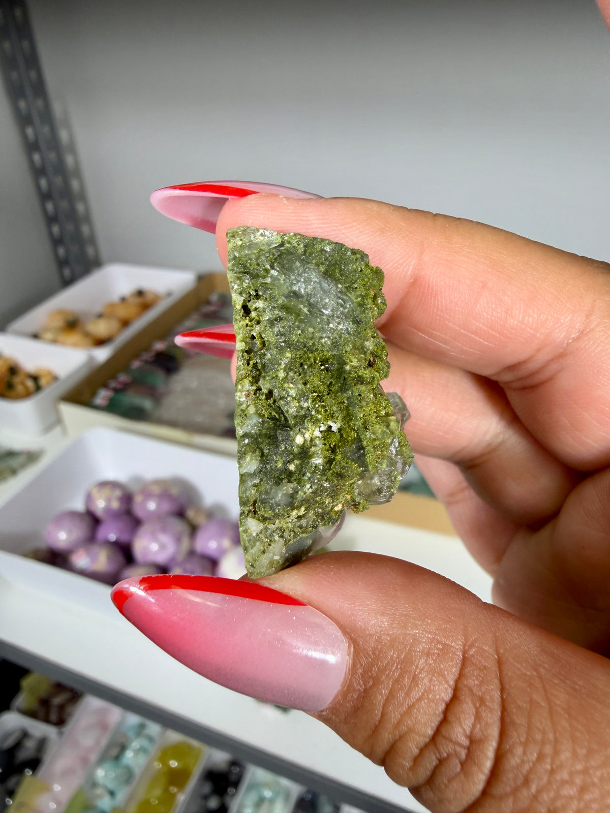 Gorgeous Epidote In Quartz Specimen | Turkey | Opt 95