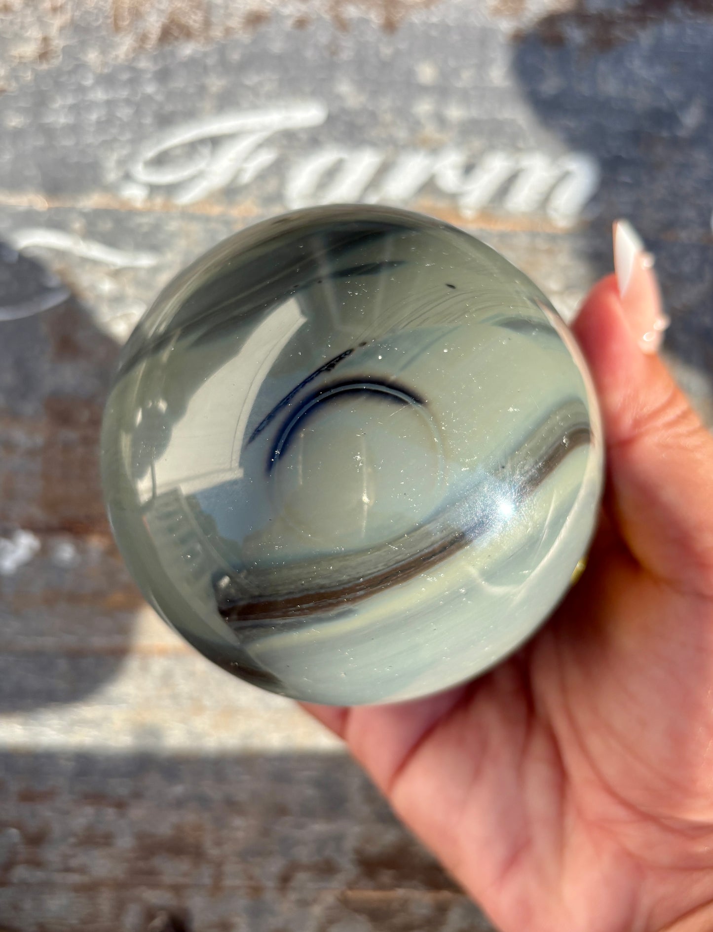 Rare Platinum Obsidian Large Sphere from Mexico | Opt M