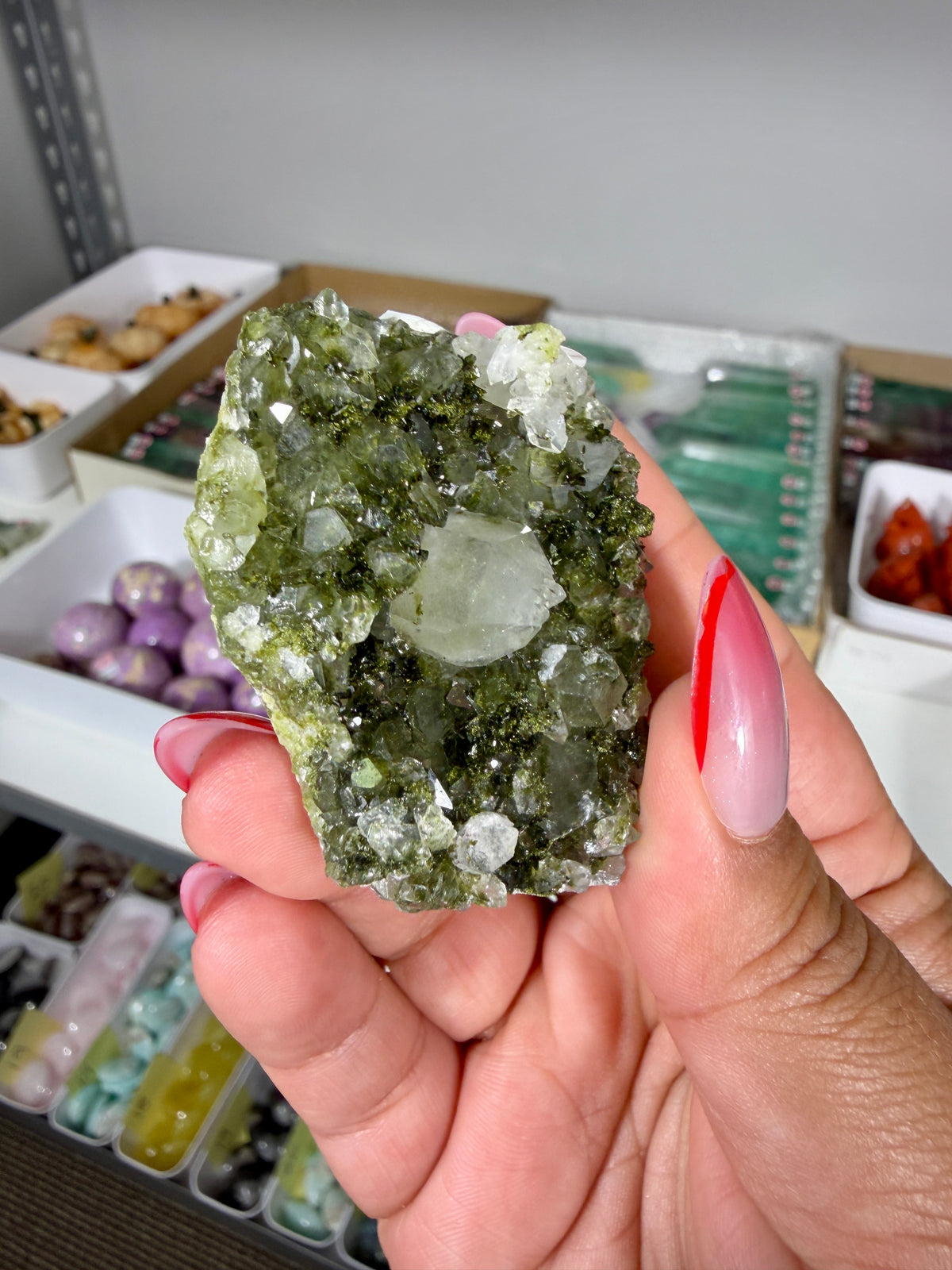 Gorgeous Epidote In Quartz Specimen | Turkey | Opt 83