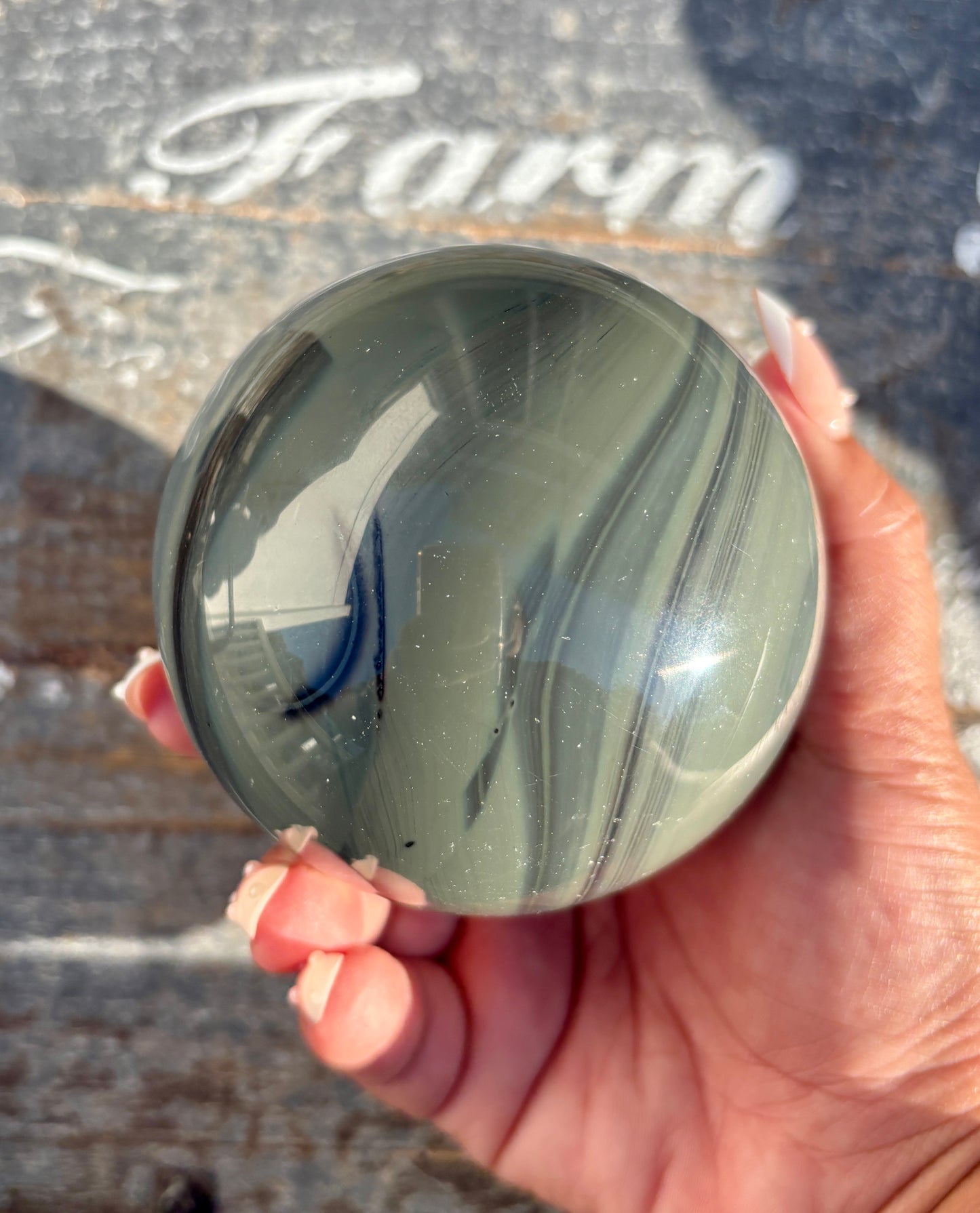Rare Platinum Obsidian Large Sphere from Mexico | Opt M