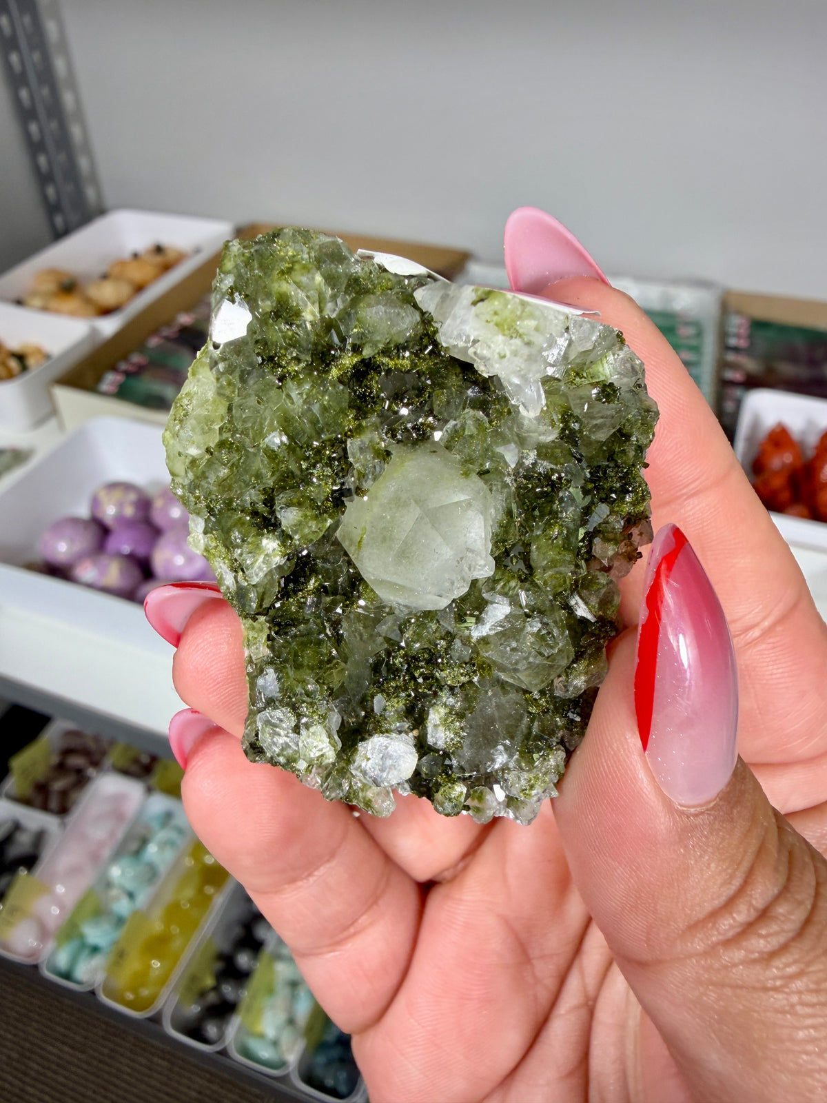 Gorgeous Epidote In Quartz Specimen | Turkey | Opt 83