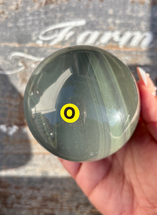 Rare Platinum Obsidian Large Sphere from Mexico | Opt O