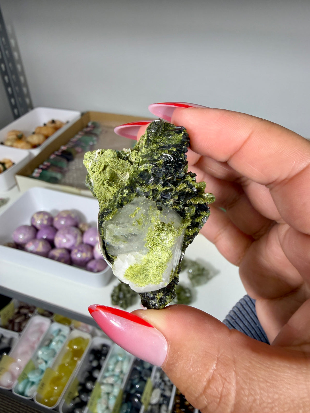 Gorgeous Epidote In Quartz Specimen | Turkey | Opt 86