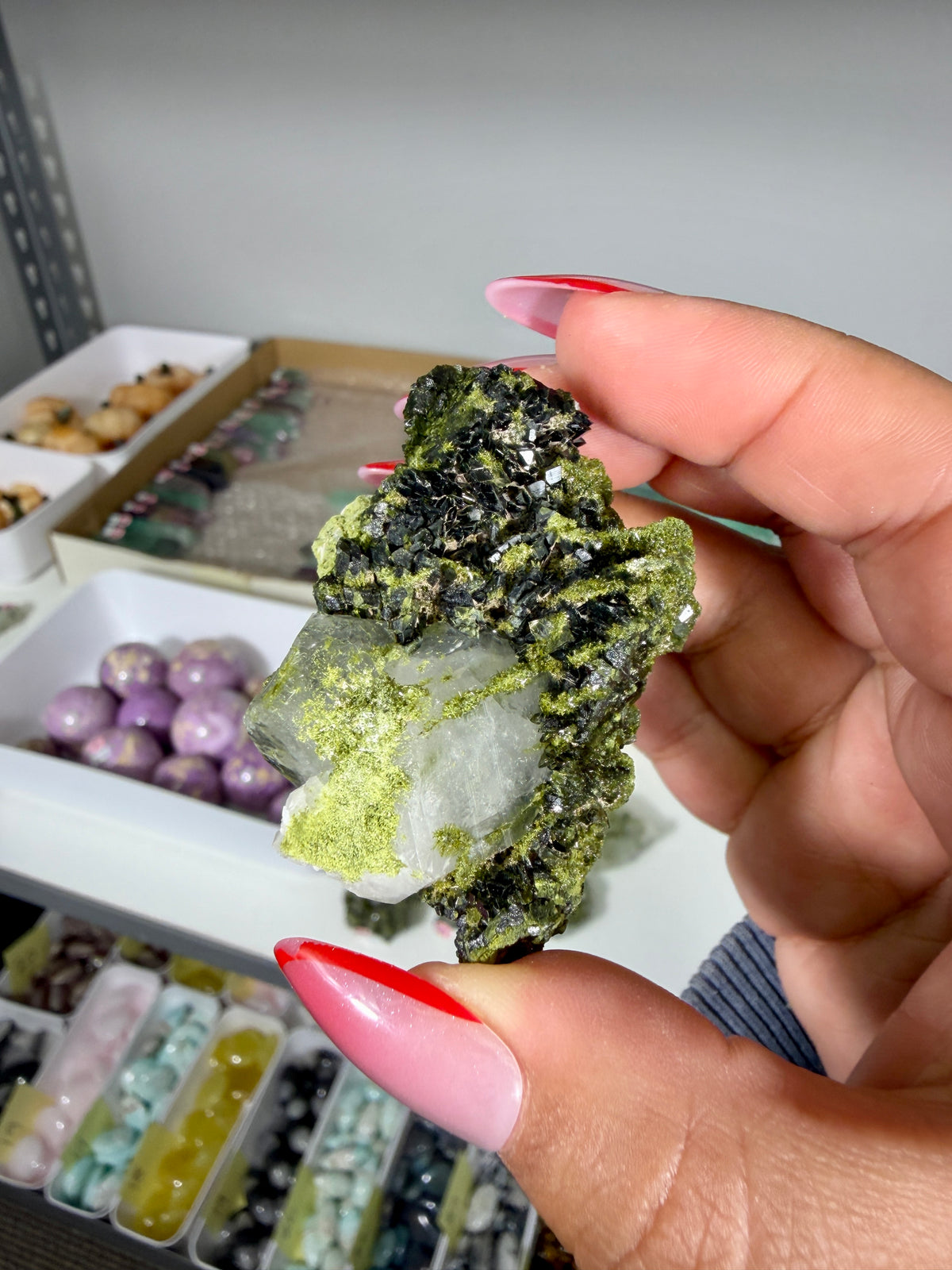 Gorgeous Epidote In Quartz Specimen | Turkey | Opt 86
