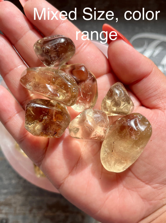 One (1) Gorgeous Natural Citrine Tumble from Brazil, 3 sizes available