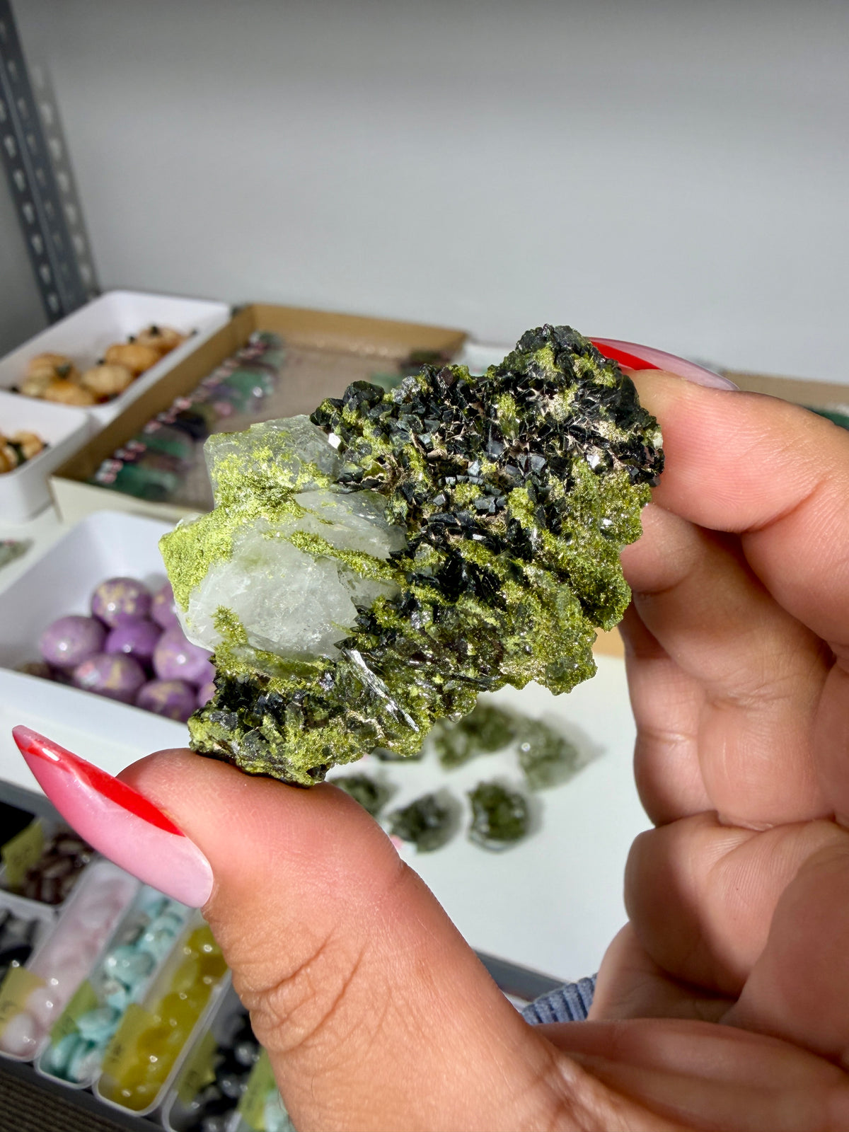Gorgeous Epidote In Quartz Specimen | Turkey | Opt 86