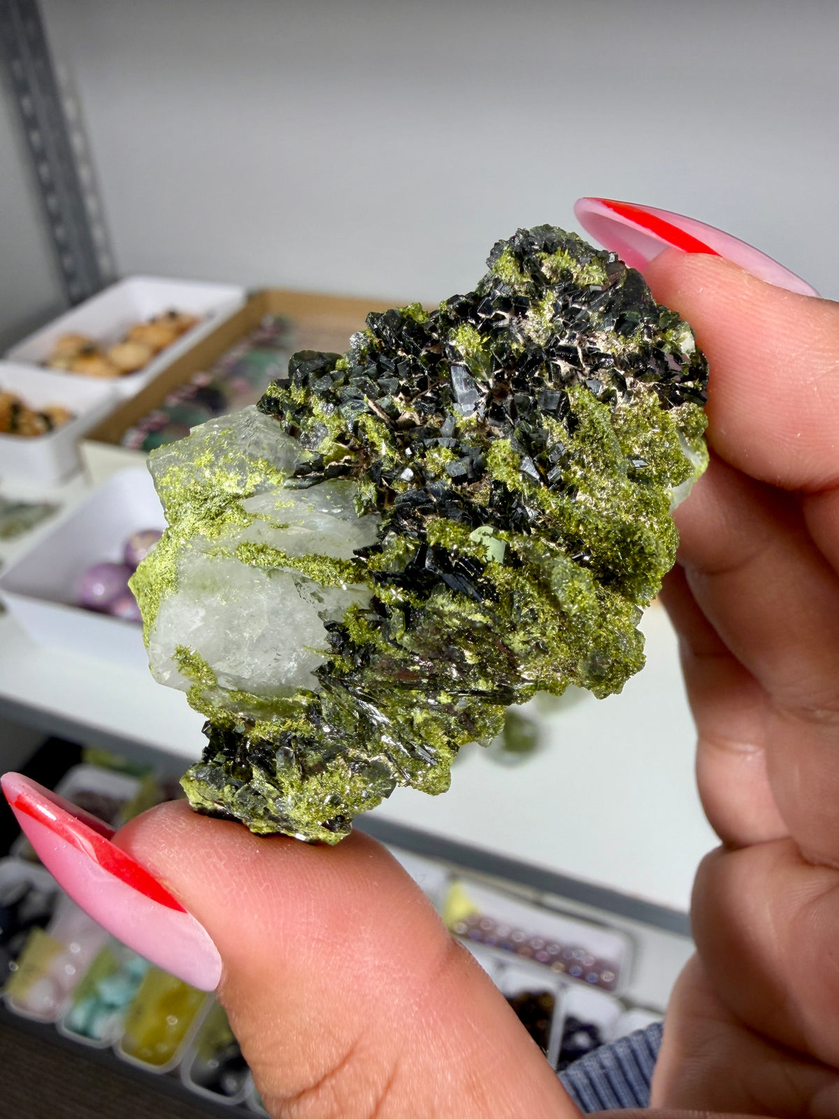 Gorgeous Epidote In Quartz Specimen | Turkey | Opt 86
