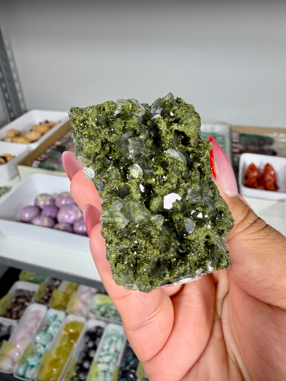 Gorgeous Epidote In Quartz Specimen | Turkey | Opt 96