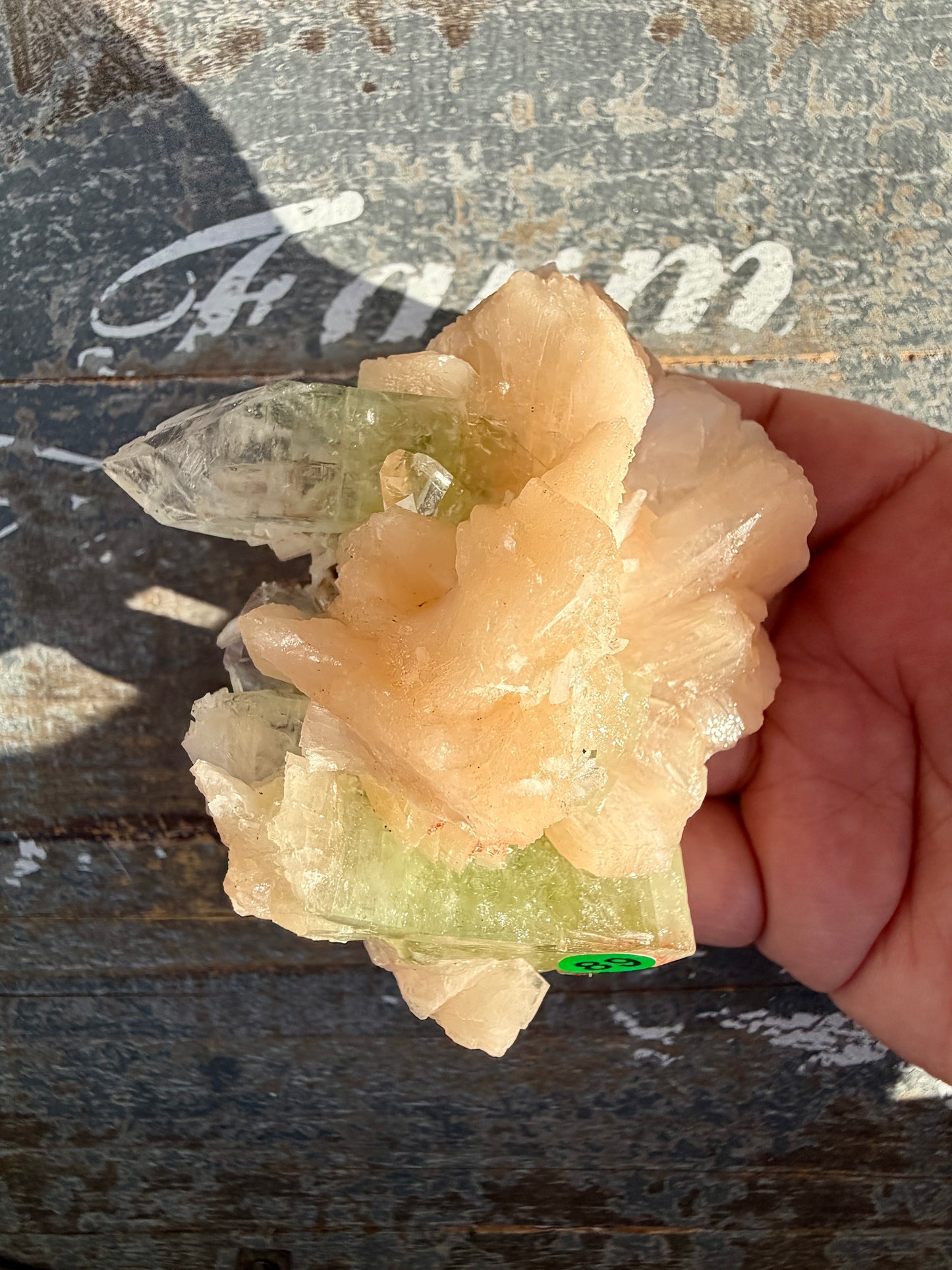 Gorgeous Green Apophyllite with Stilbite | India | Opt 89