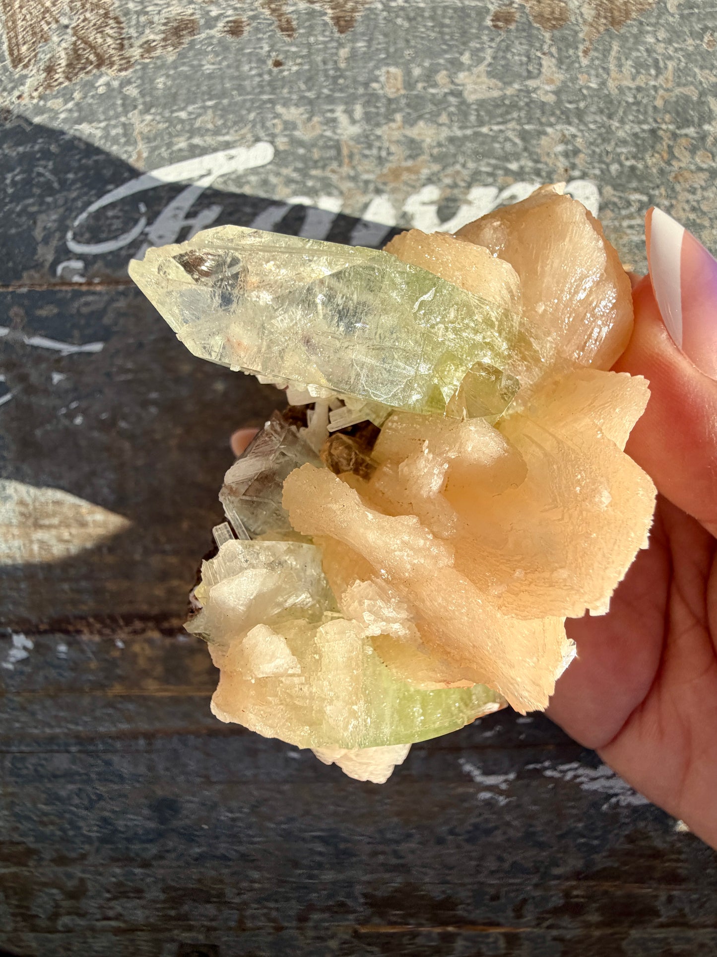 Gorgeous Green Apophyllite with Stilbite | India | Opt 89
