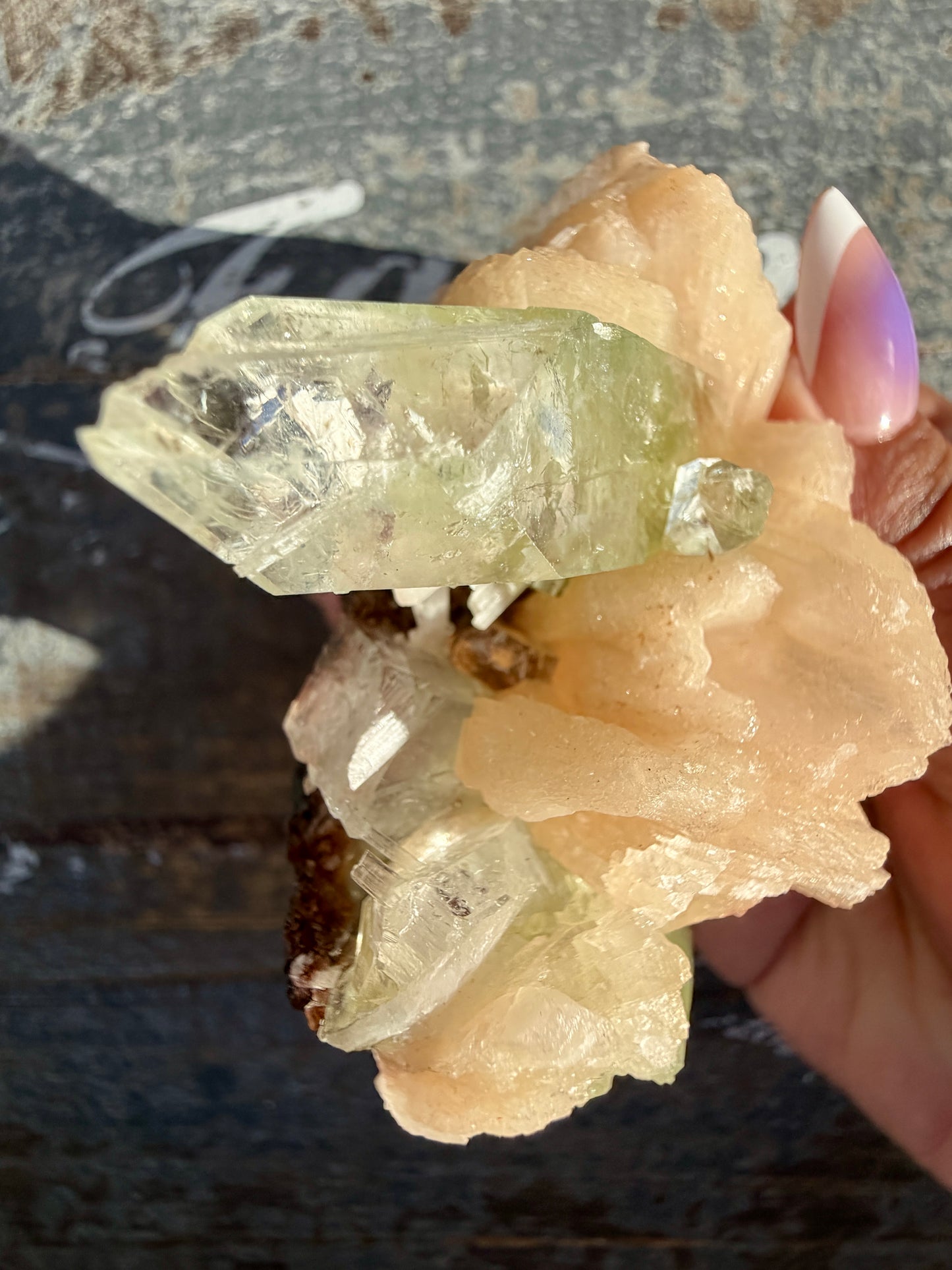 Gorgeous Green Apophyllite with Stilbite | India | Opt 89
