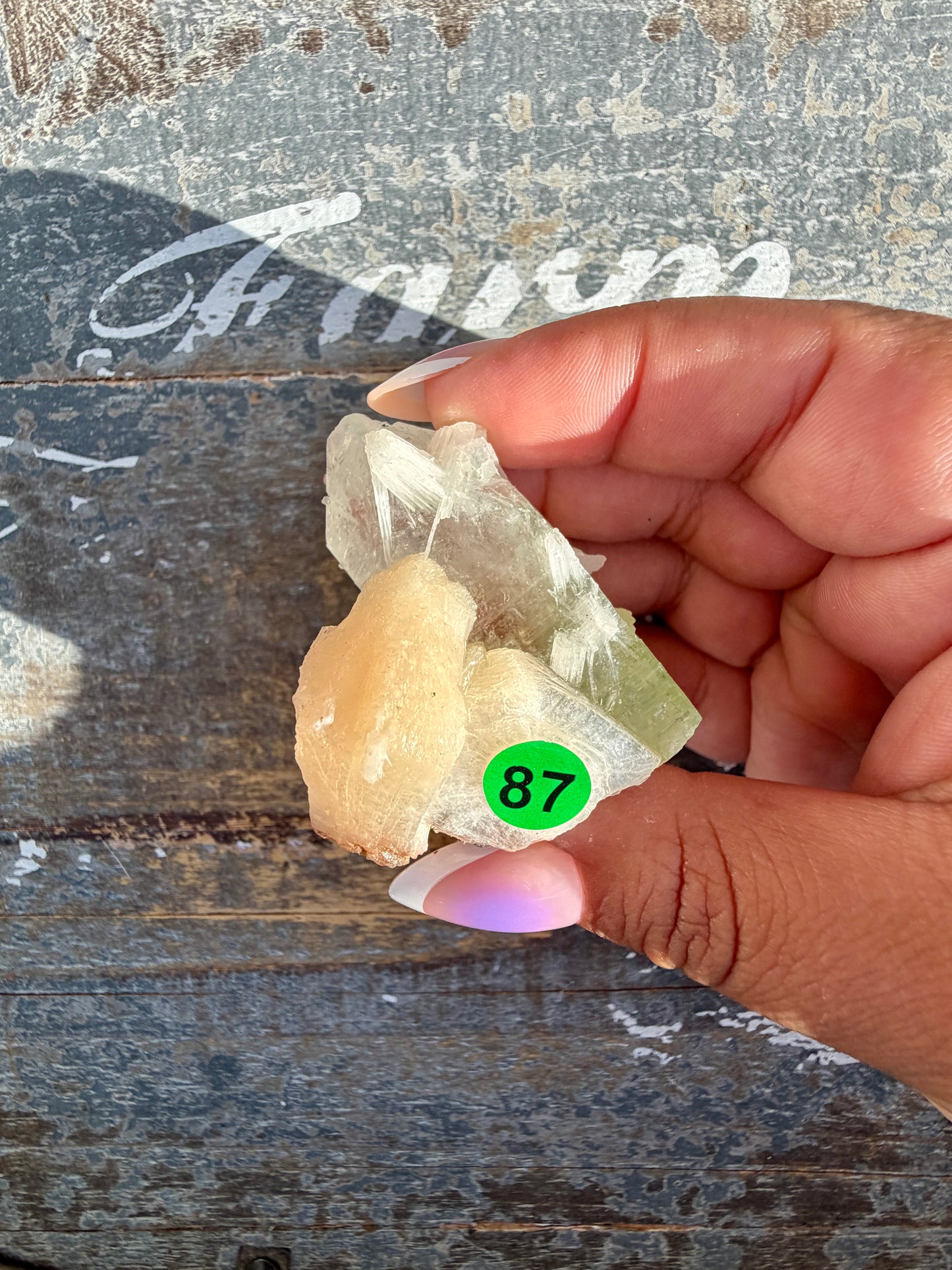 Gorgeous Green Apophyllite with Stilbite | India | Opt 87