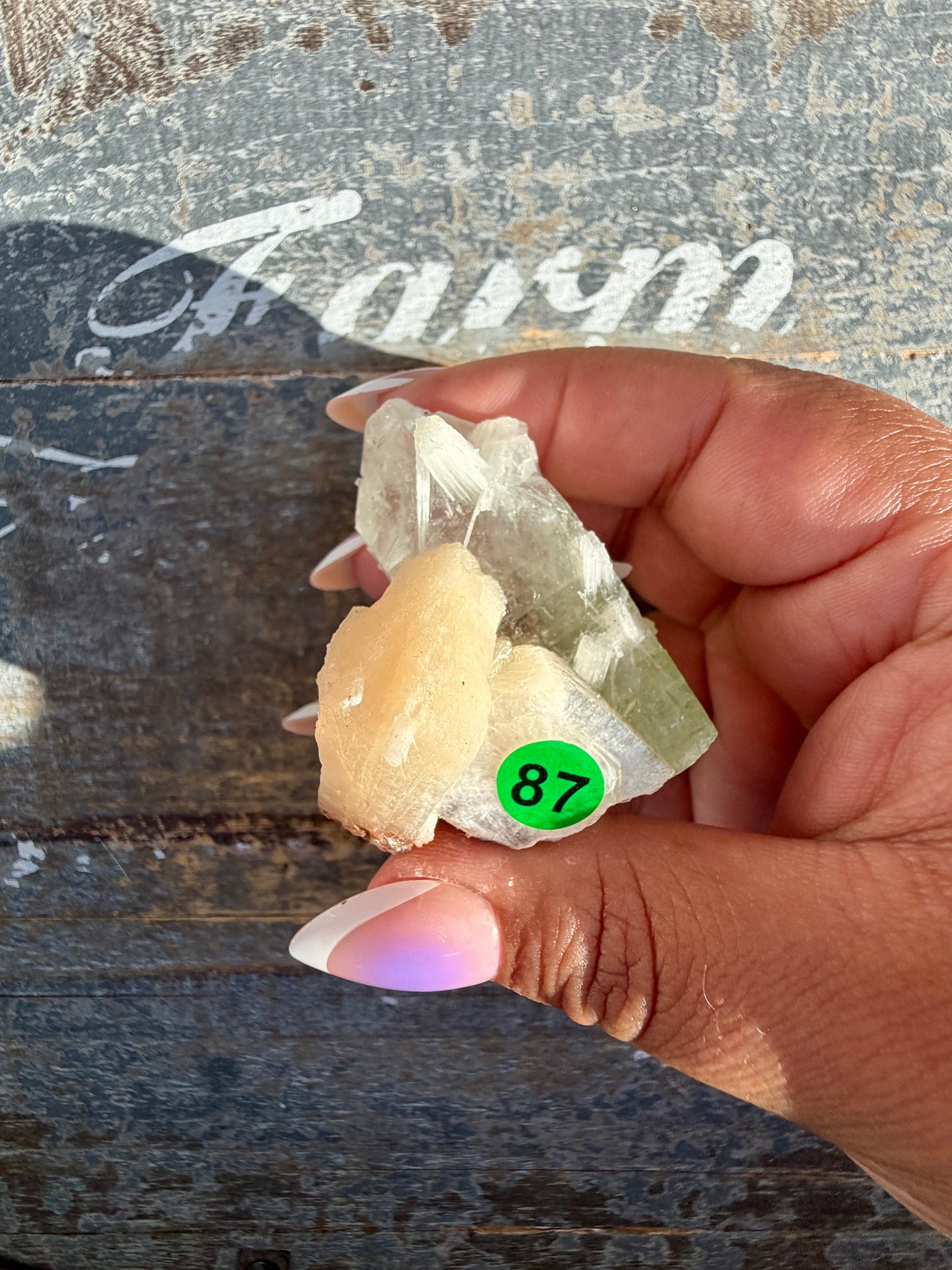 Gorgeous Green Apophyllite with Stilbite | India | Opt 87