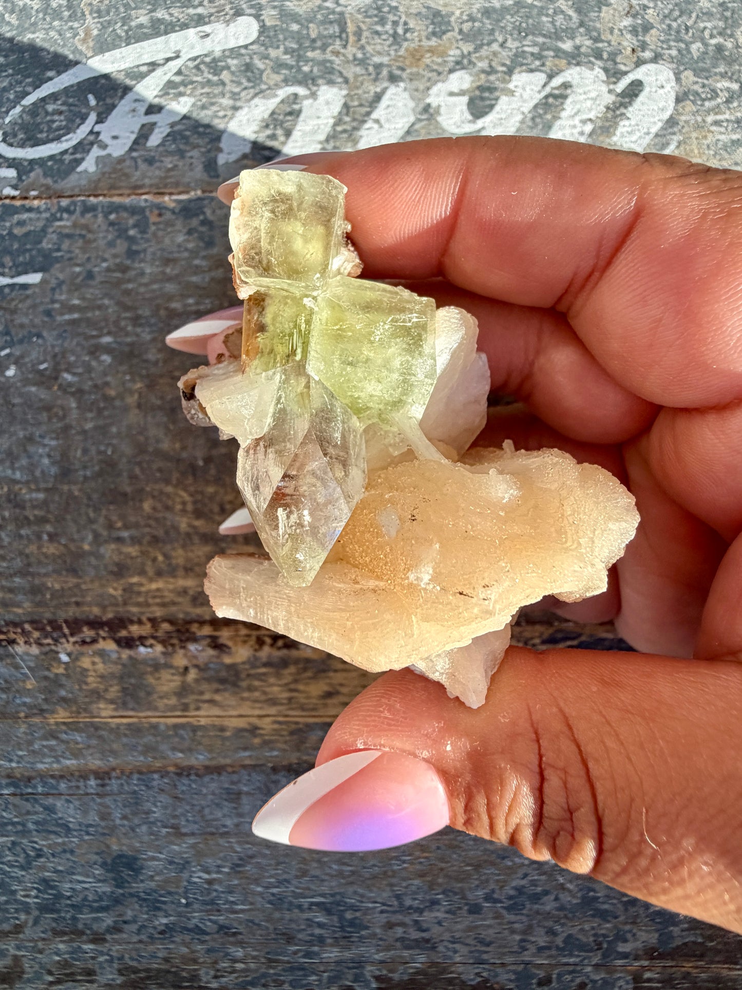 Gorgeous Green Apophyllite with Stilbite | India | Opt 86