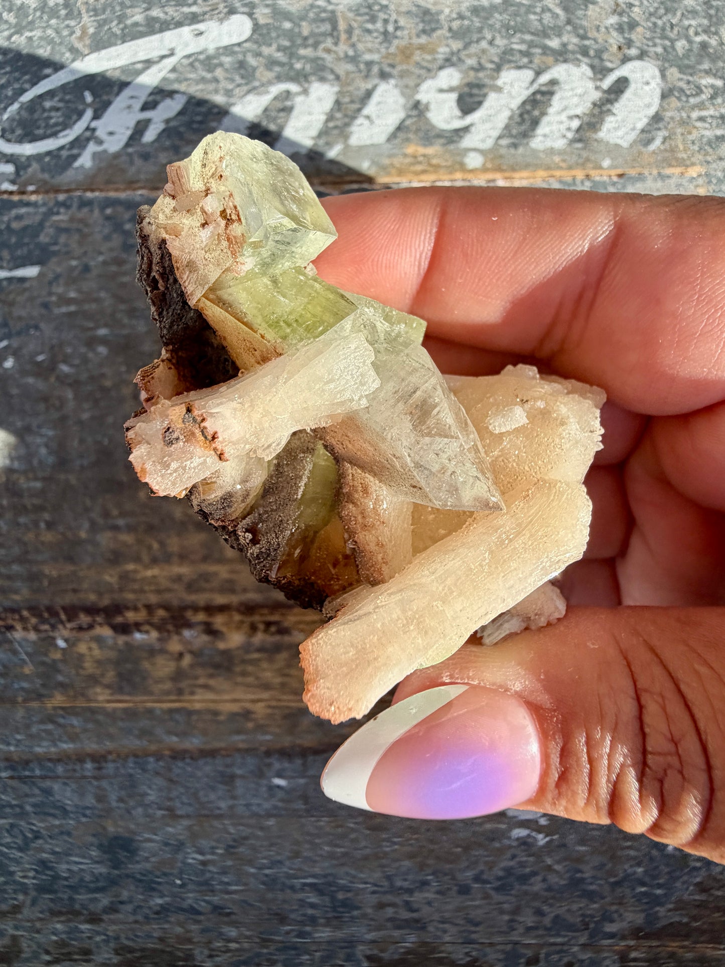 Gorgeous Green Apophyllite with Stilbite | India | Opt 86