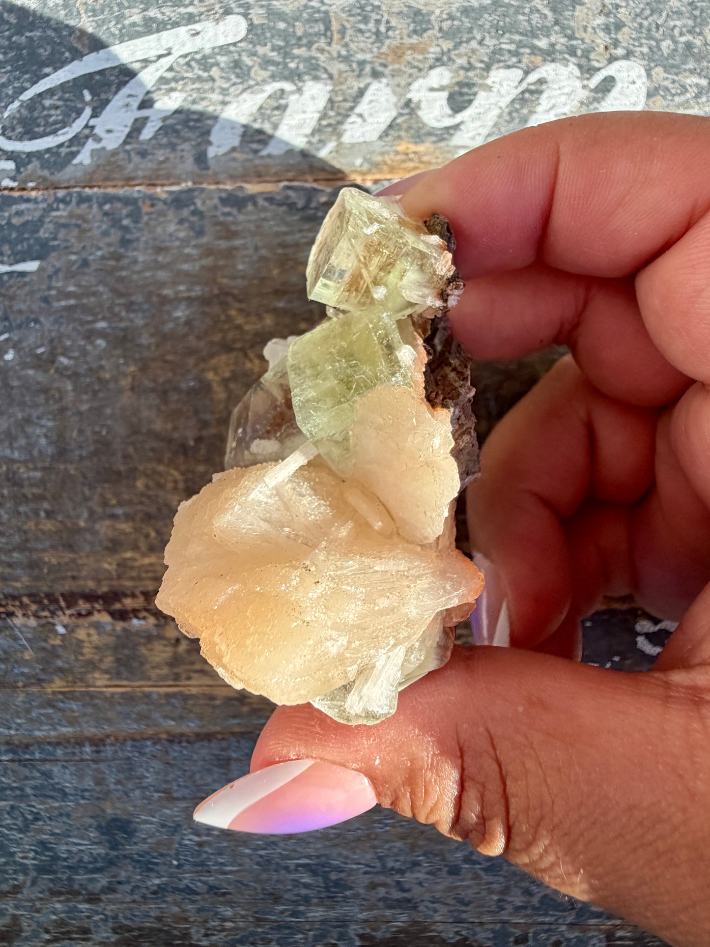 Gorgeous Green Apophyllite with Stilbite | India | Opt 86