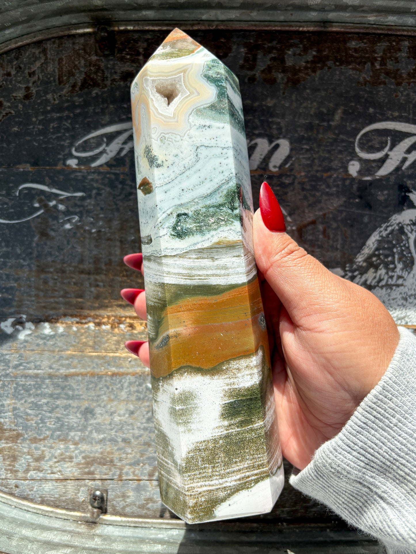 Gorgeous Sea Jasper Tower from Madagascar