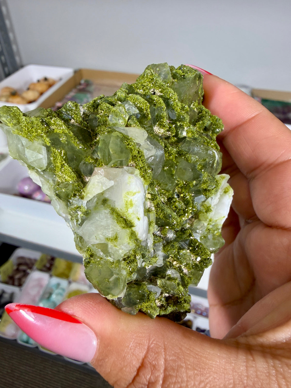 Gorgeous Epidote In Quartz Specimen | Turkey | Opt 97