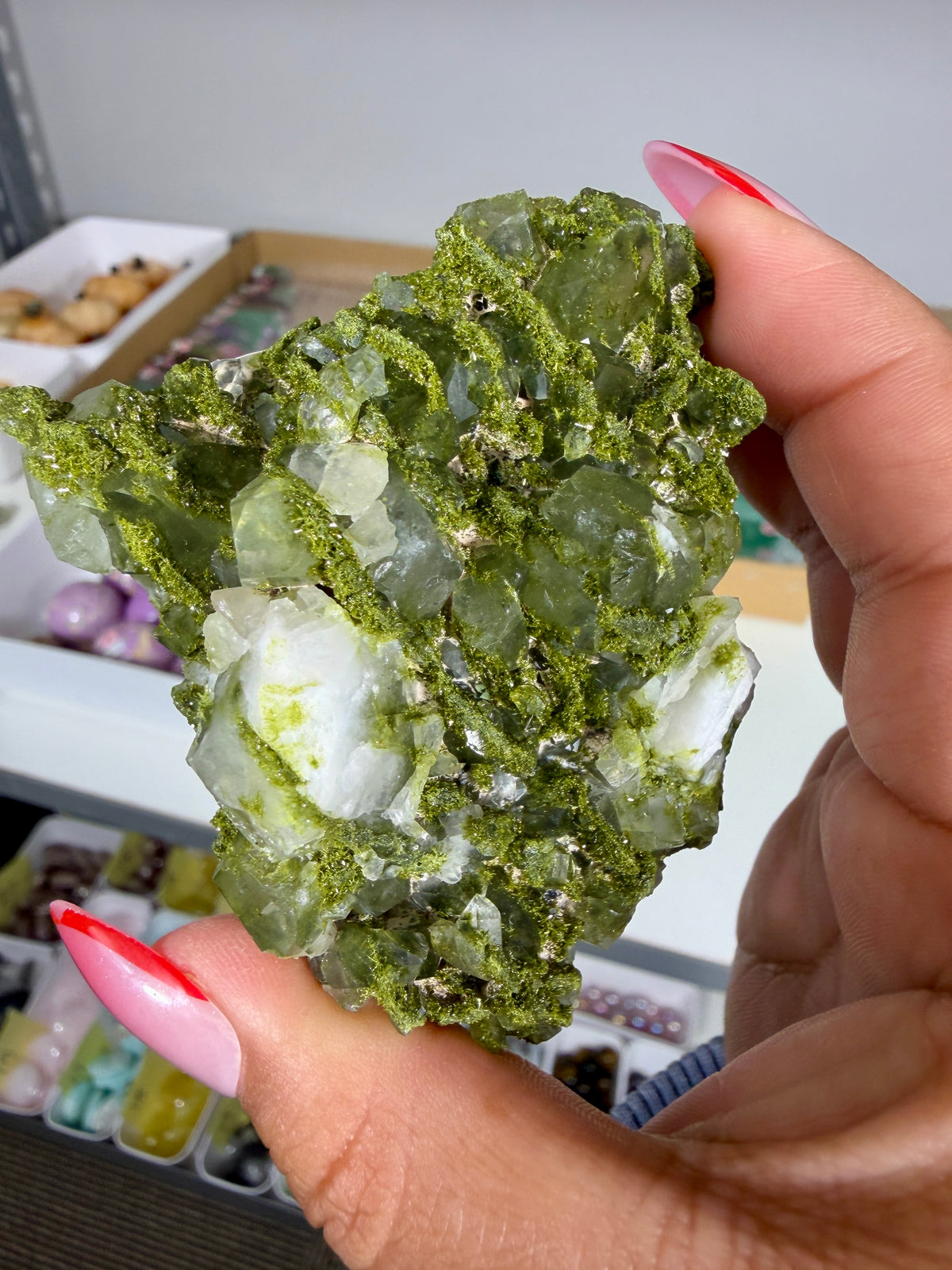 Gorgeous Epidote In Quartz Specimen | Turkey | Opt 97