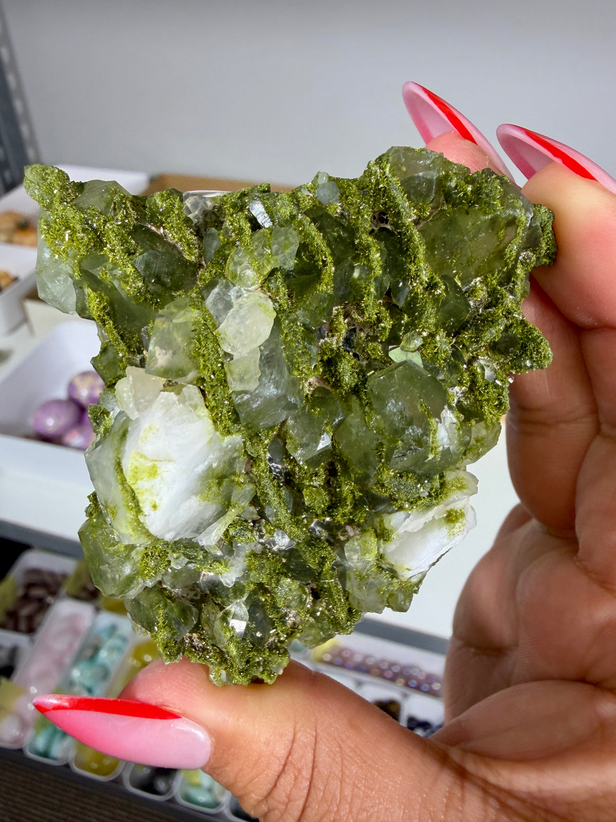 Gorgeous Epidote In Quartz Specimen | Turkey | Opt 97