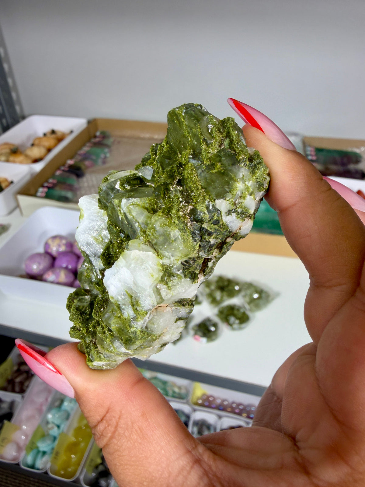 Gorgeous Epidote In Quartz Specimen | Turkey | Opt 97
