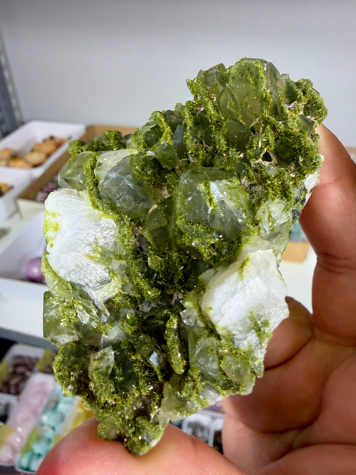 Gorgeous Epidote In Quartz Specimen | Turkey | Opt 97