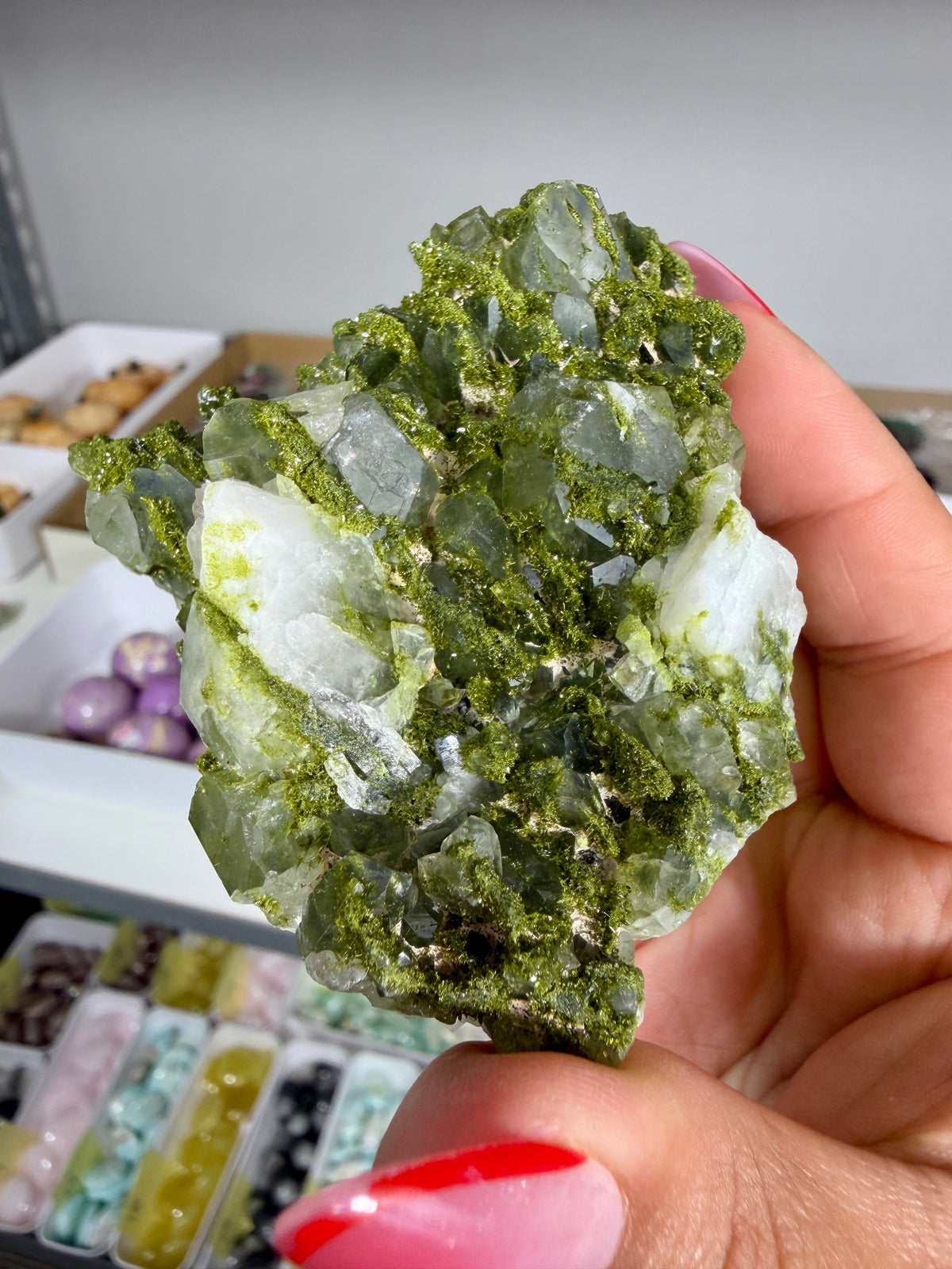 Gorgeous Epidote In Quartz Specimen | Turkey | Opt 97