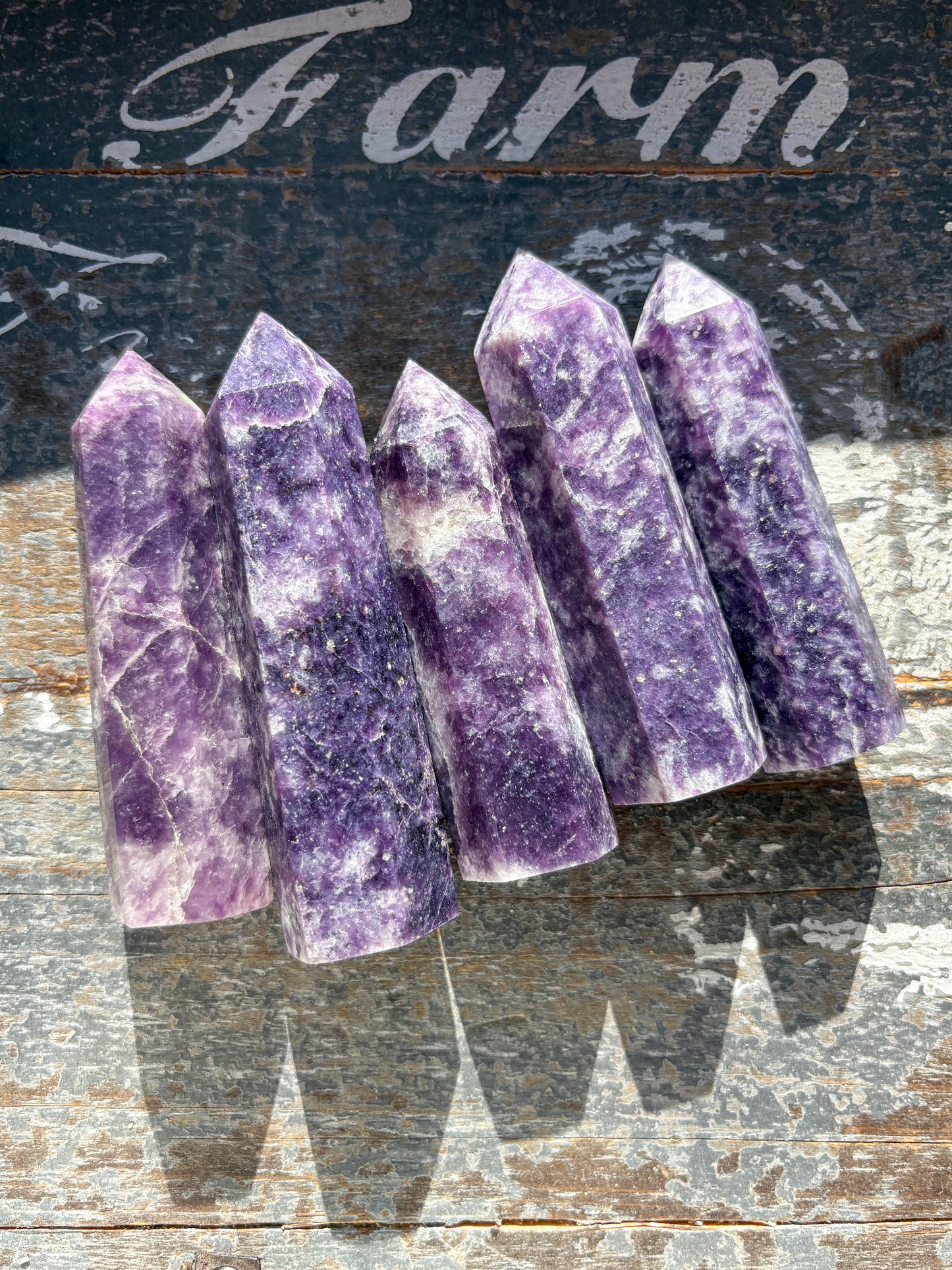 One (1) Lepidolite in Quartz Towers (Intuitively Chosen)