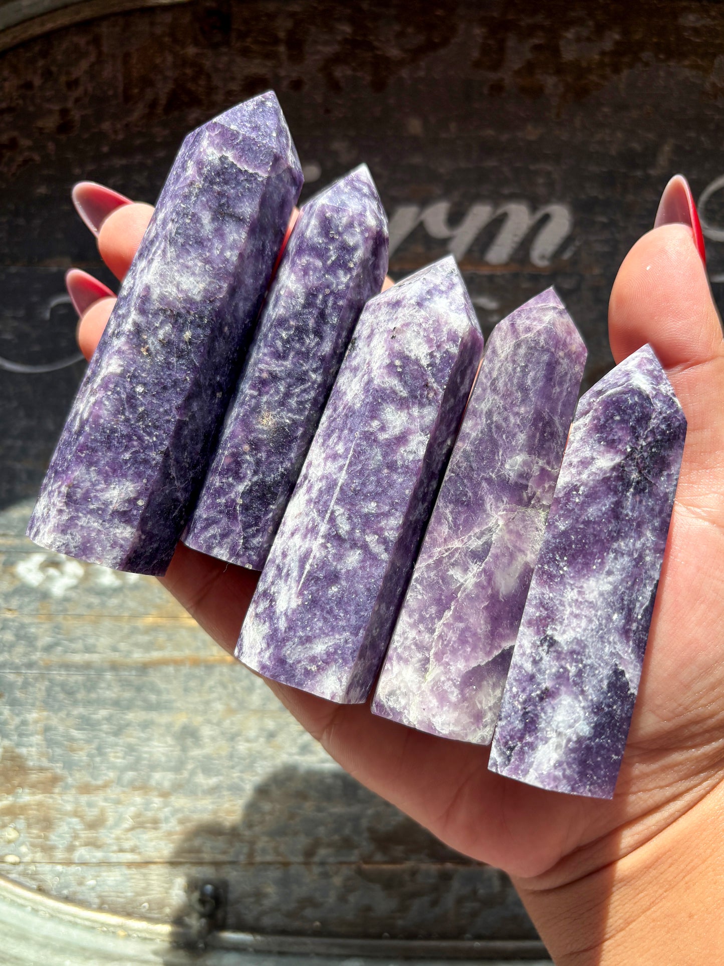 One (1) Lepidolite in Quartz Towers (Intuitively Chosen)