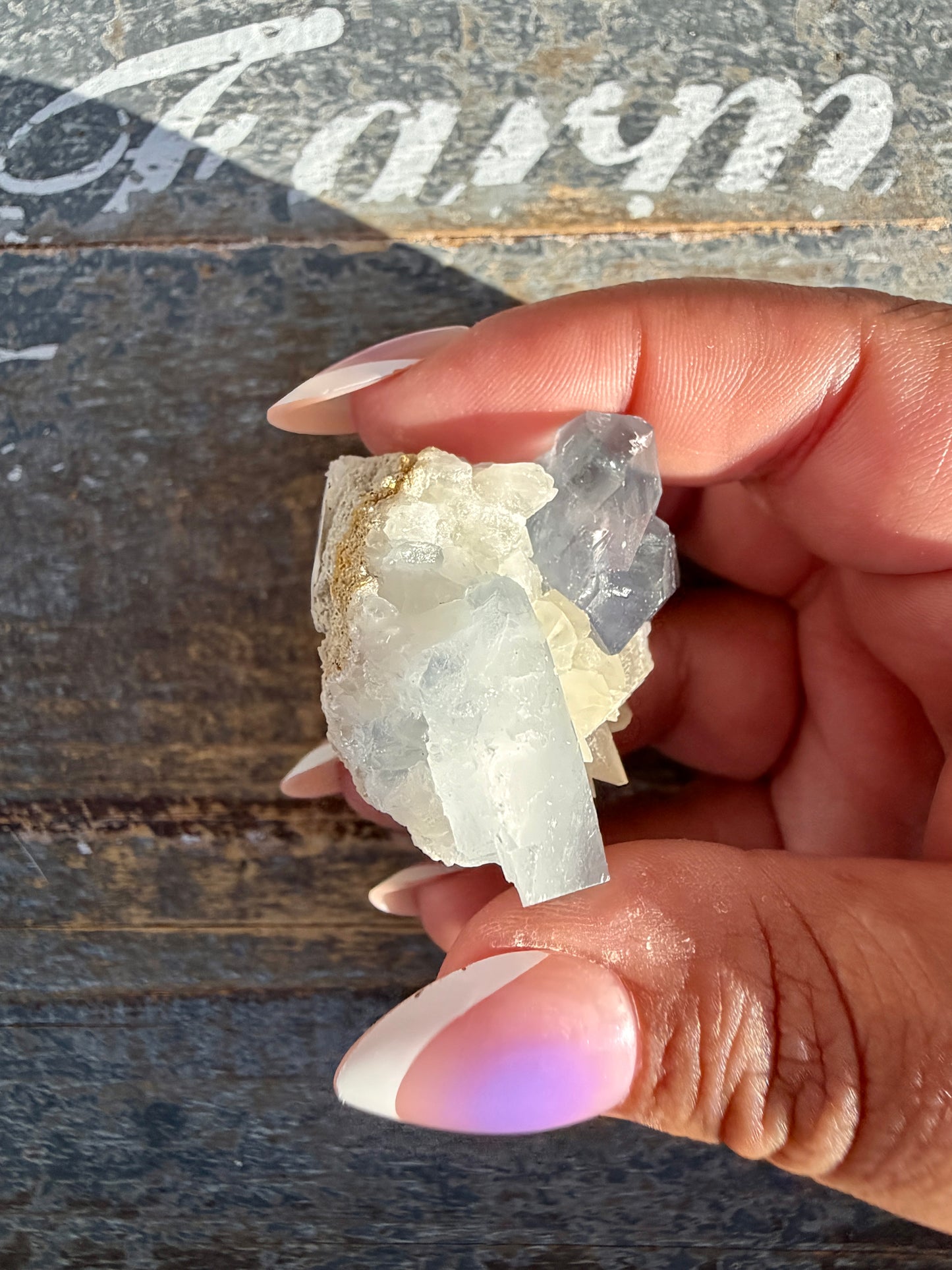 Gorgeous 1995 Celestine with Dogtooth Calcite from Afghanistan | Opt V