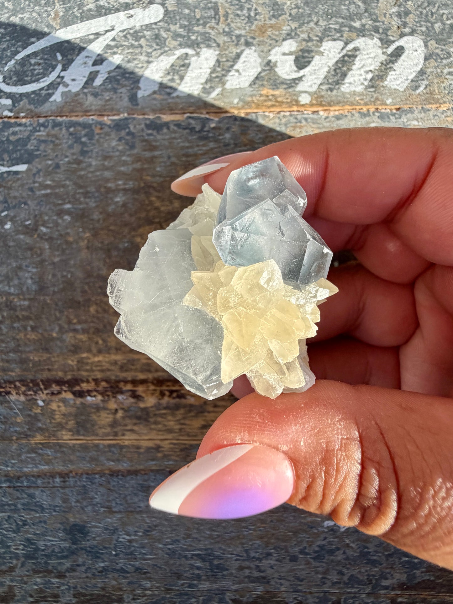 Gorgeous 1995 Celestine with Dogtooth Calcite from Afghanistan | Opt V