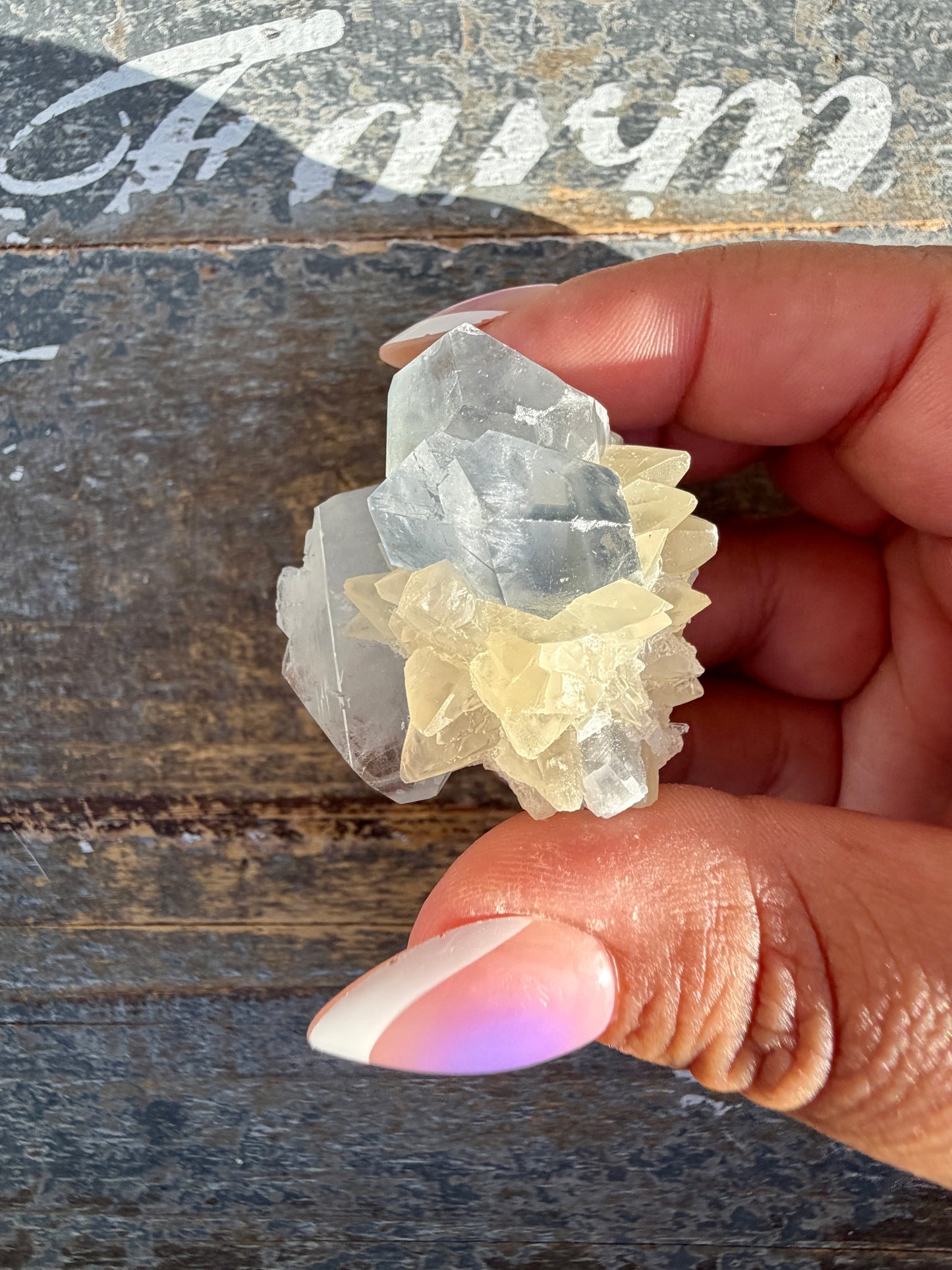 Gorgeous 1995 Celestine with Dogtooth Calcite from Afghanistan | Opt V