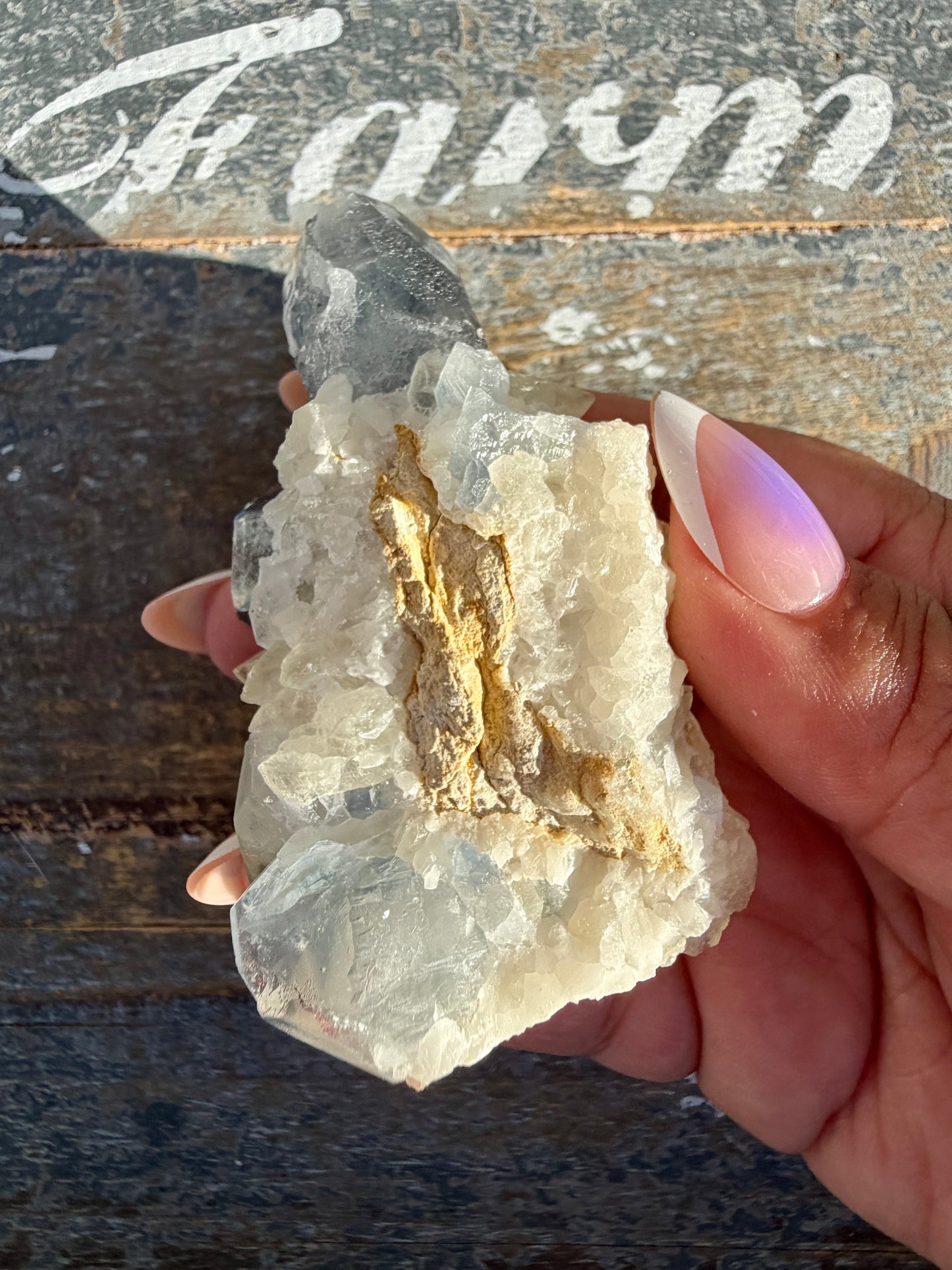 Gorgeous 1995 Celestine with Dogtooth Calcite from Afghanistan | Opt Y