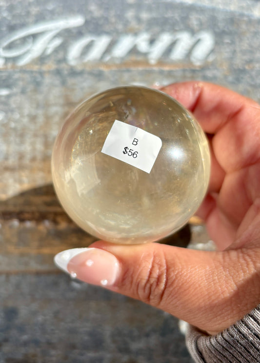 Gorgeous Optical Honey Calcite Sphere | B