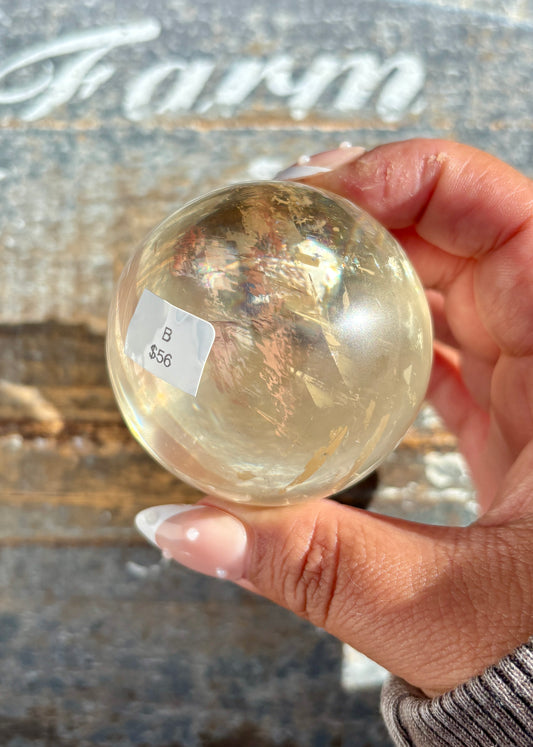 Gorgeous Optical Honey Calcite Sphere | B