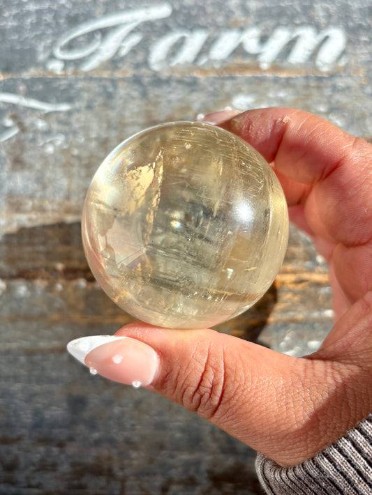 Gorgeous Optical Honey Calcite Sphere | A