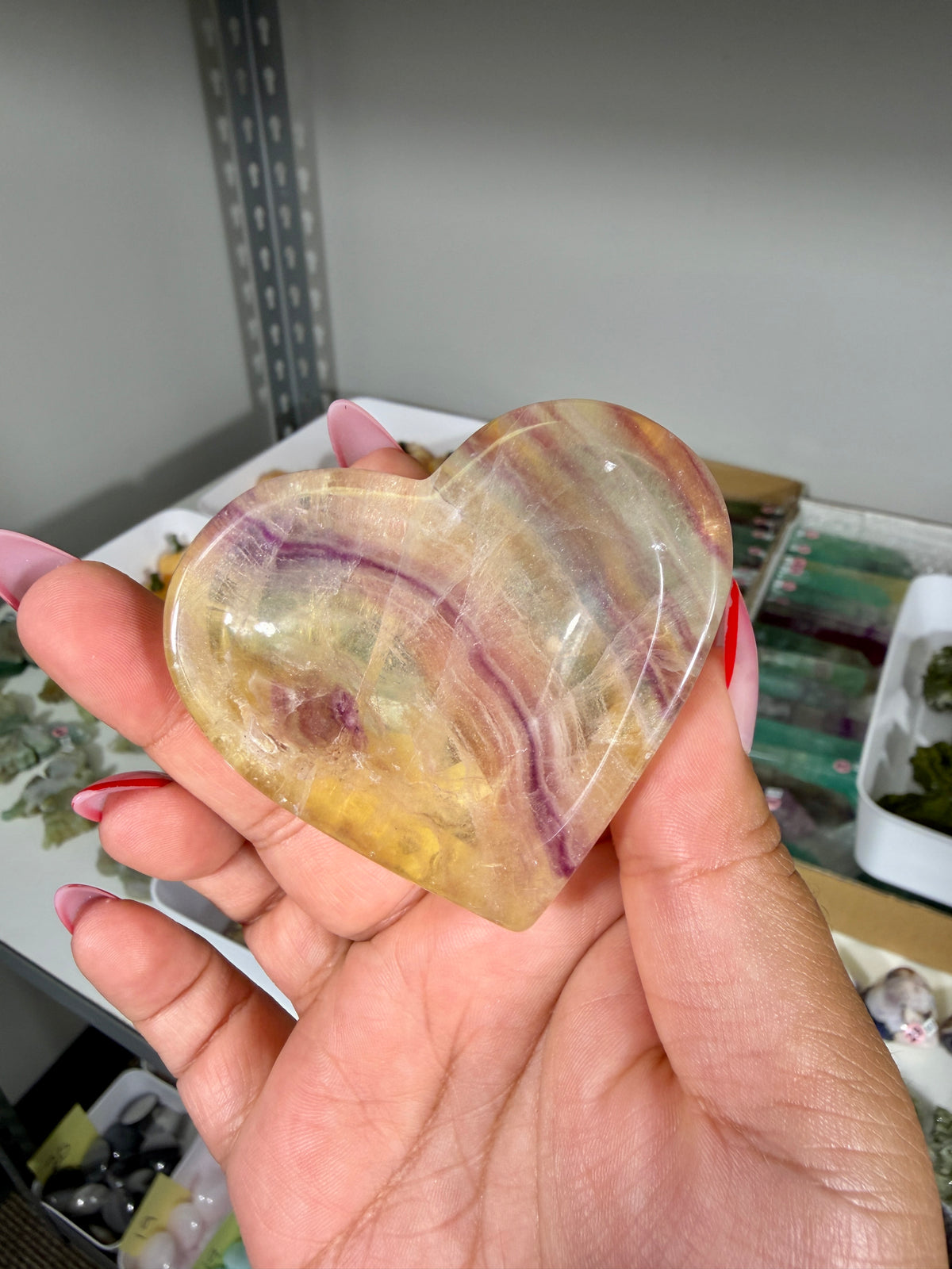 Candy Fluorite Mini Heart Bowl (only one) | Opt 28