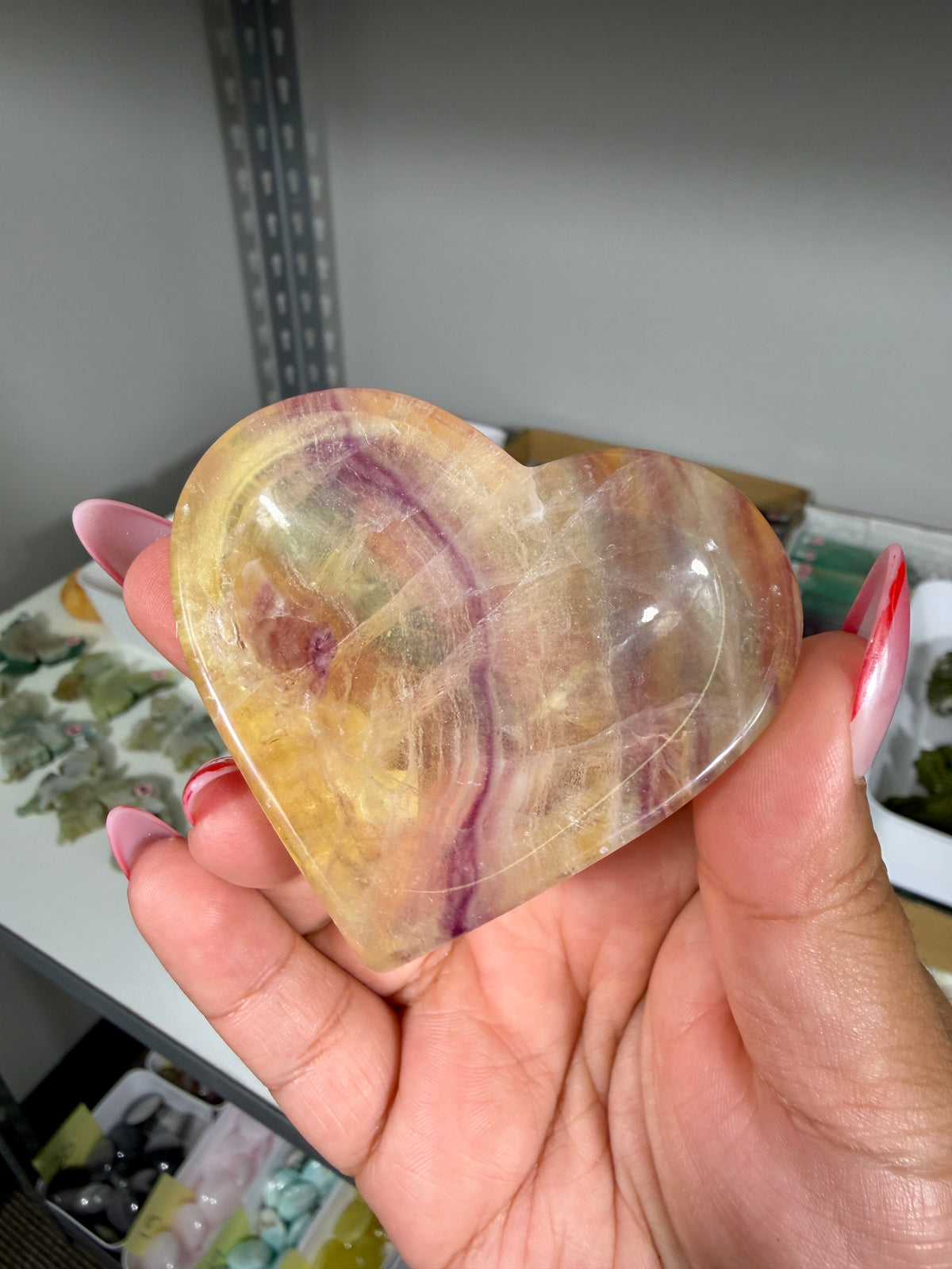 Candy Fluorite Mini Heart Bowl (only one) | Opt 28